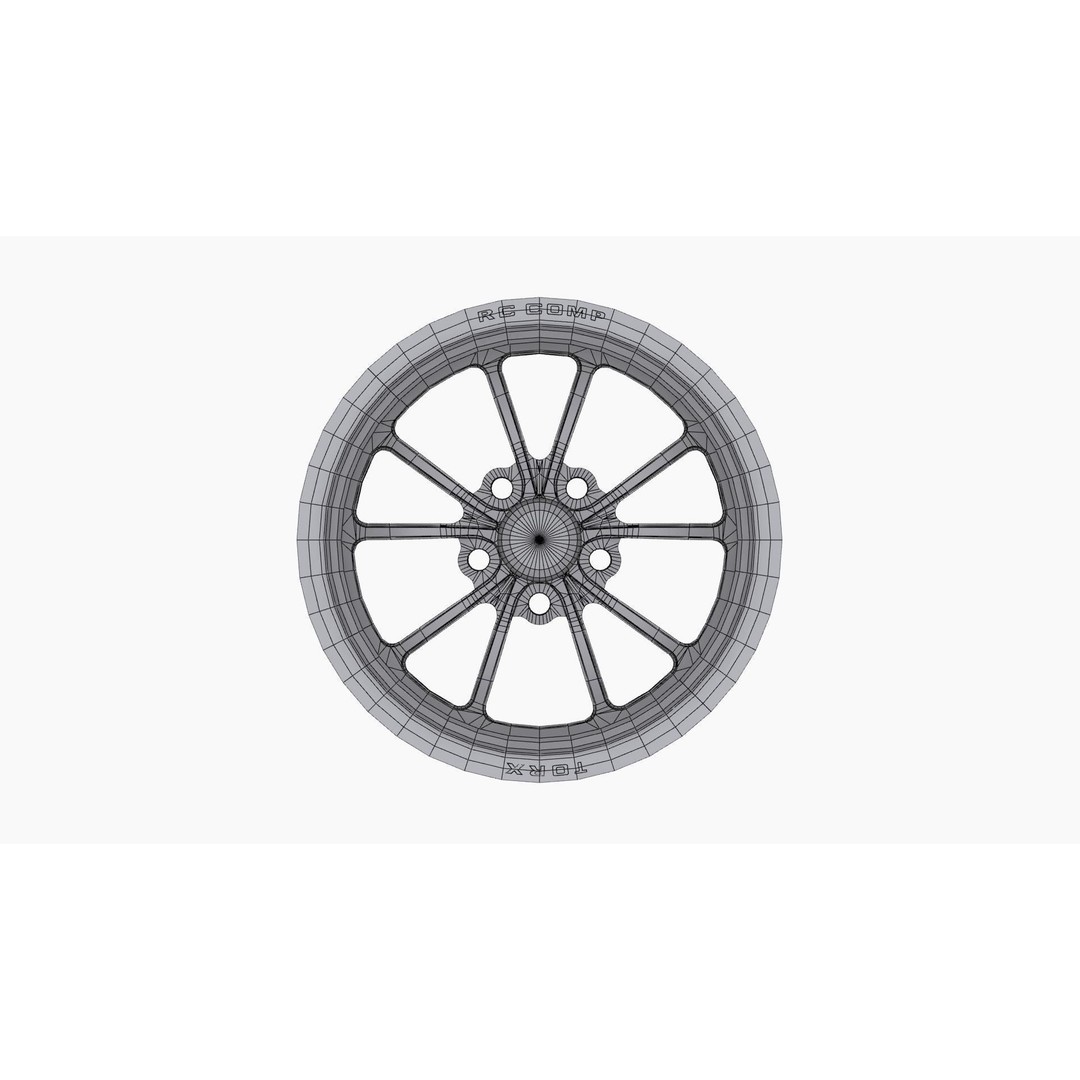 RC Components Torx 3D Model – Low Poly Drag Front Wheel, Game Ready - View 12