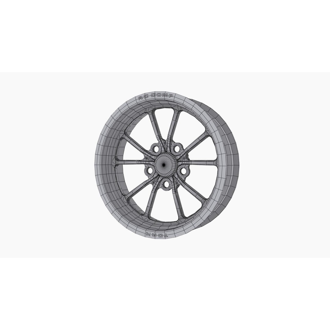 RC Components Torx 3D Model – Low Poly Drag Front Wheel, Game Ready - View 13