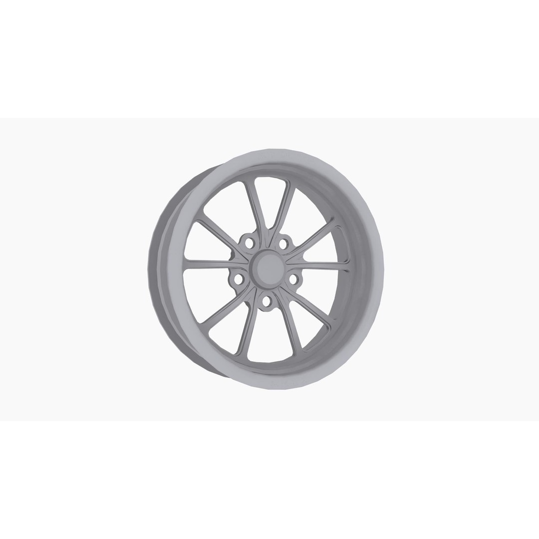 RC Components Torx 3D Model – Low Poly Drag Front Wheel, Game Ready - View 8
