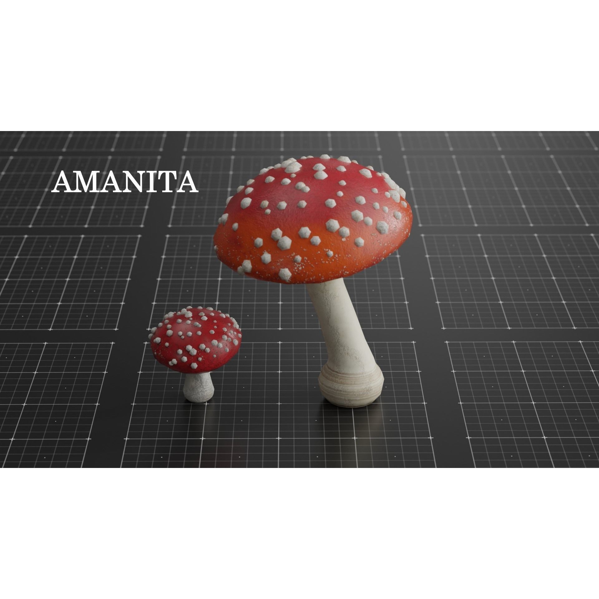 15 Species Mushrooms - Low-Poly Game-Ready 3D Model