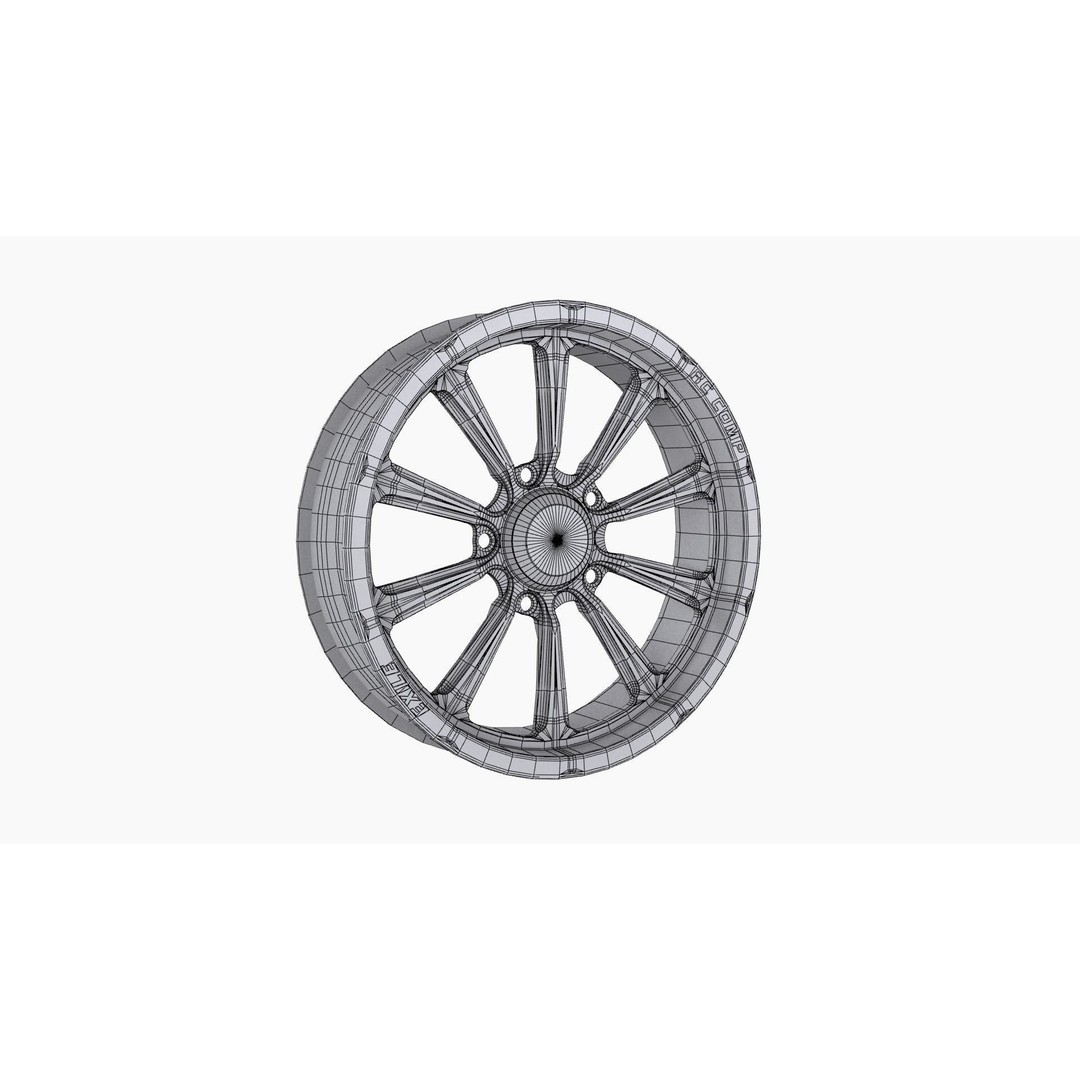 RC Components Exile Drag Front Wheel 3D Model – Low Poly Game Asset, FBX, OBJ - View 11