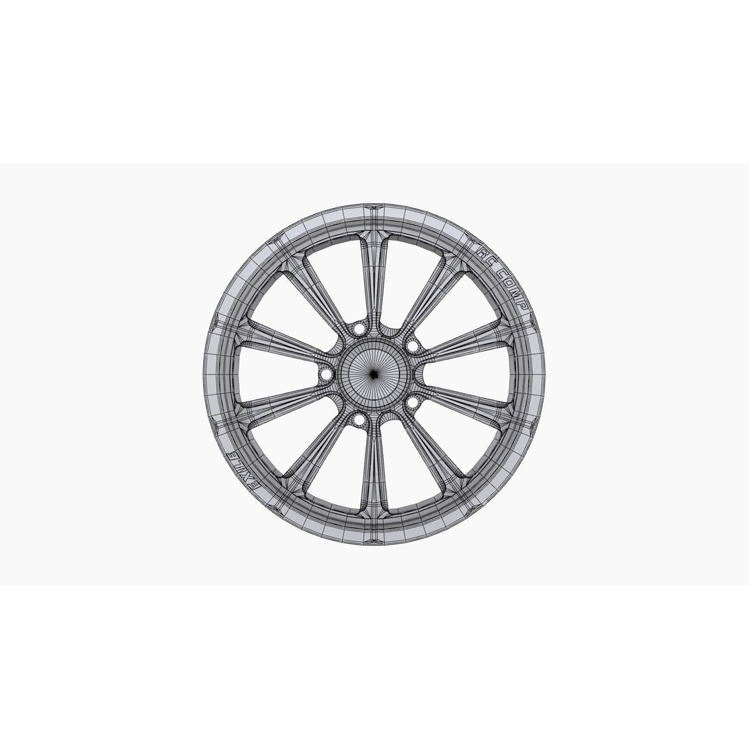 RC Components Exile Drag Front Wheel 3D Model – Low Poly Game Asset, FBX, OBJ - View 12