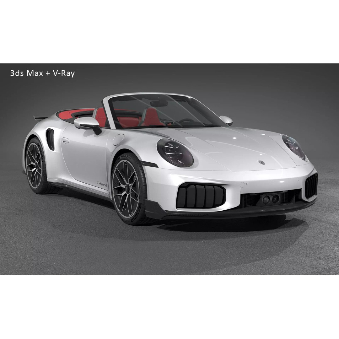 2026 Porsche 911 Turbo S Cabriolet 3D Model – High Poly Game Asset, FBX, OBJ - View 26