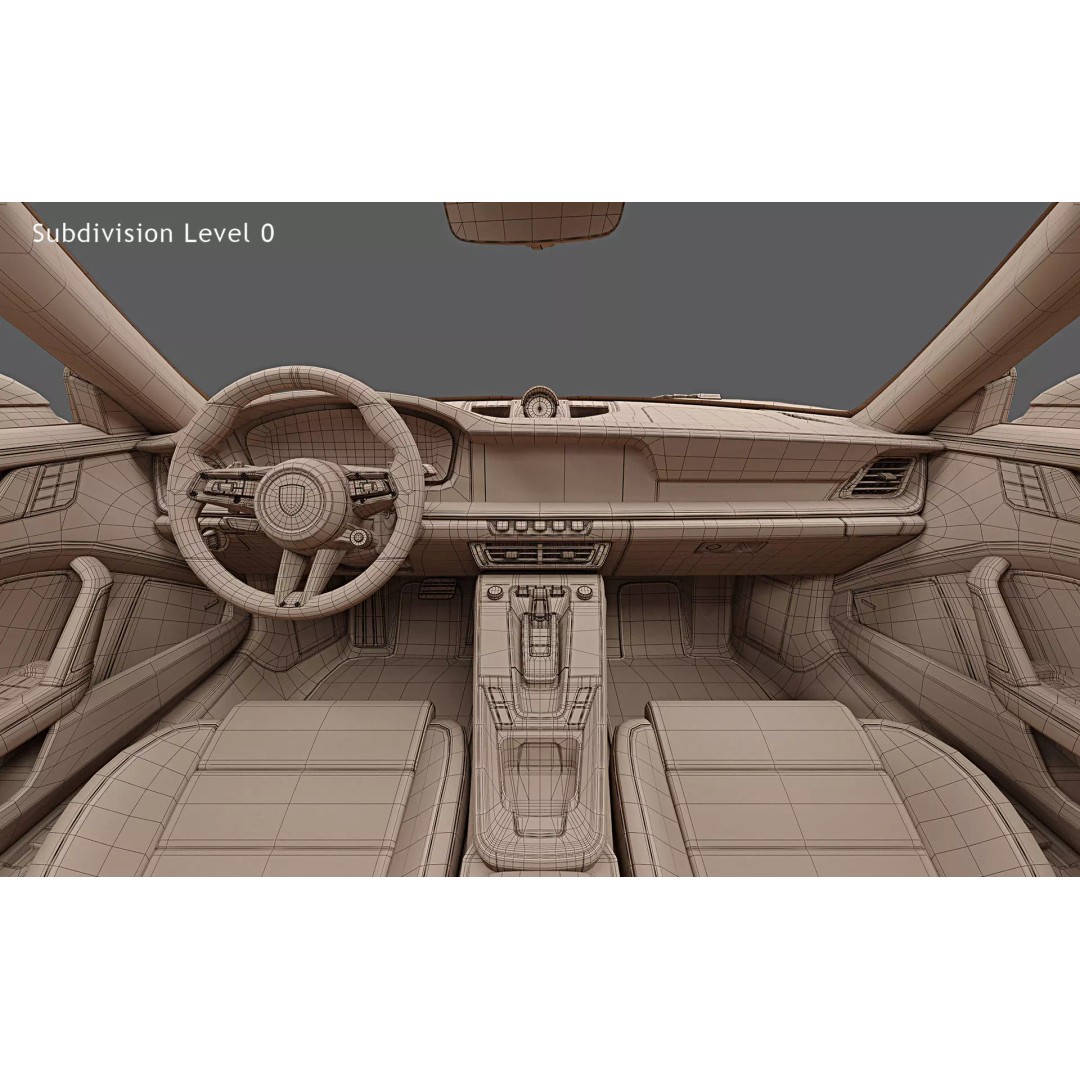 2026 Porsche 911 Turbo S Cabriolet 3D Model – High Poly Game Asset, FBX, OBJ - View 31