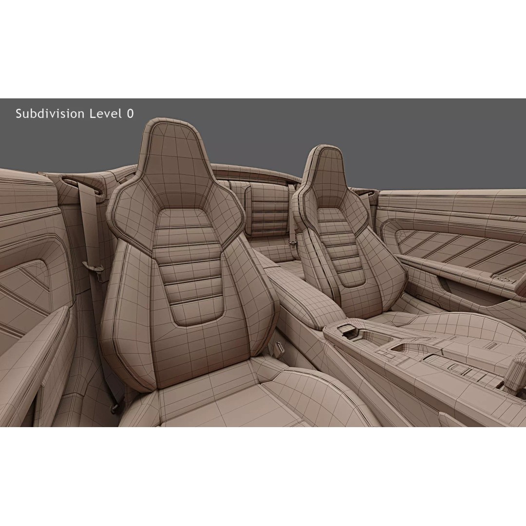 2026 Porsche 911 Turbo S Cabriolet 3D Model – High Poly Game Asset, FBX, OBJ - View 32