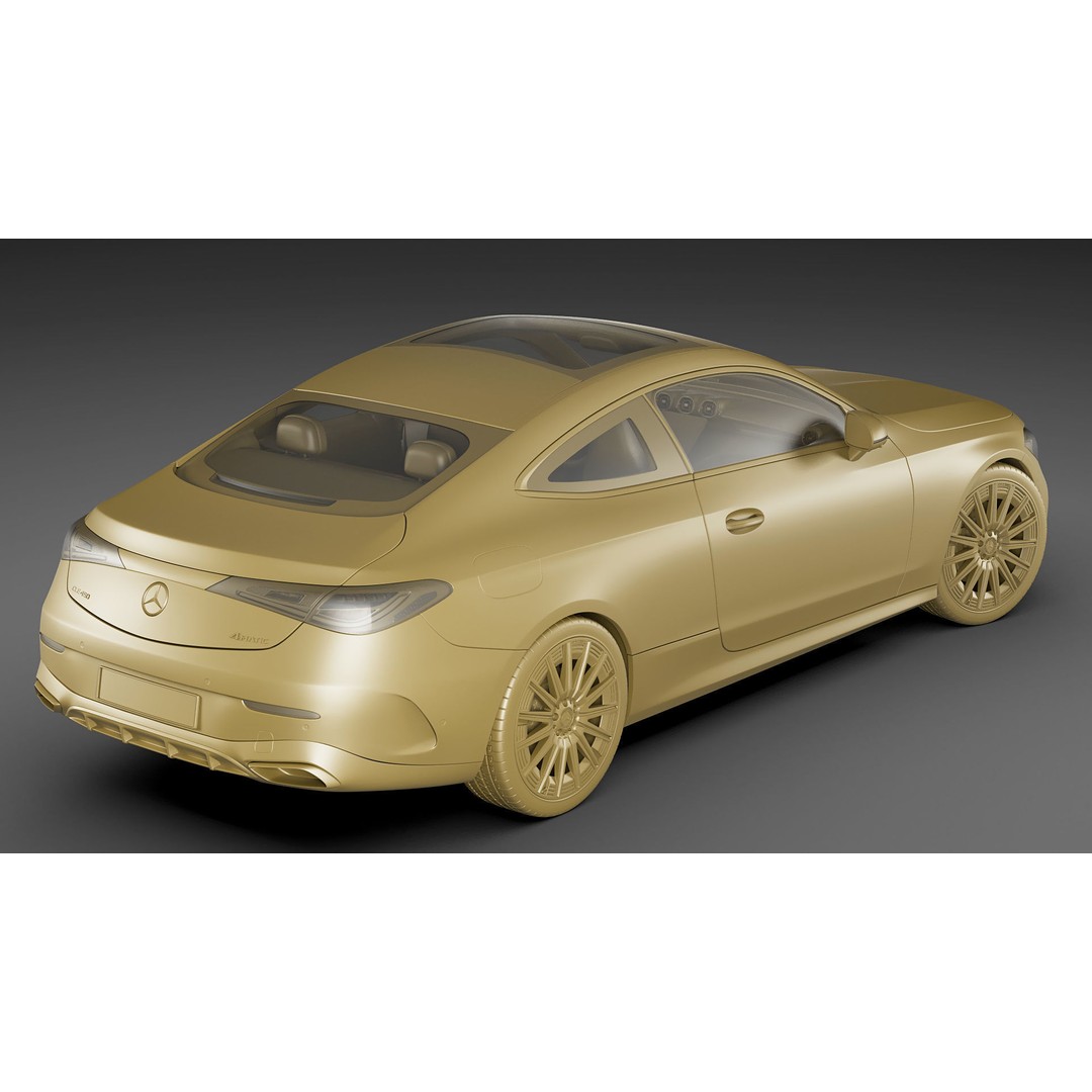 Mercedes-Benz CLE 2024 3D Model – Detailed Luxury Coupe, FBX, OBJ, Blender - View 30