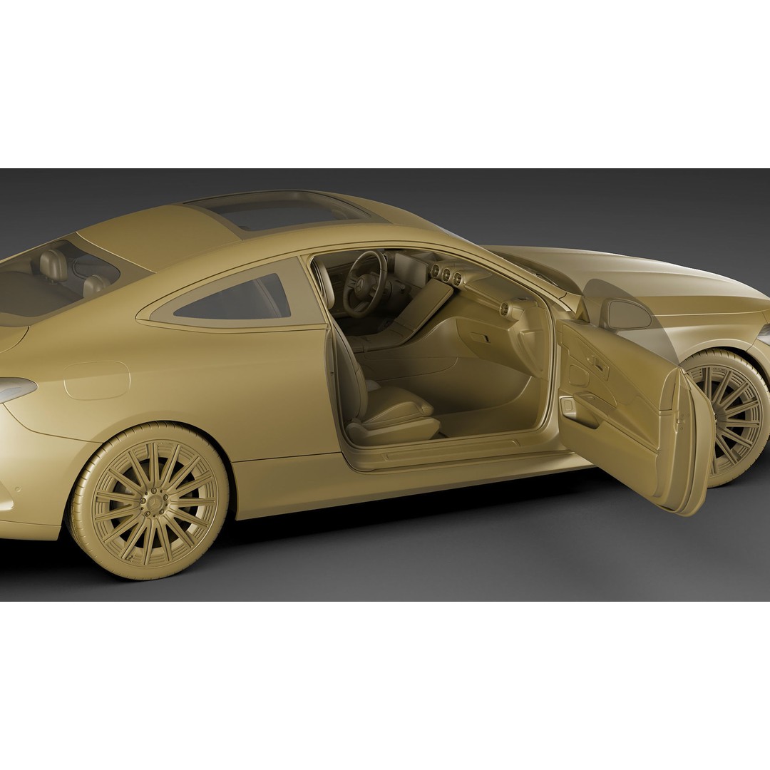 Mercedes-Benz CLE 2024 3D Model – Detailed Luxury Coupe, FBX, OBJ, Blender - View 35