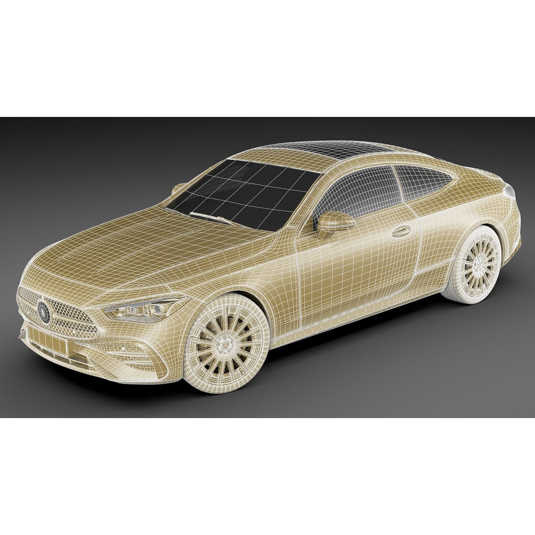 Mercedes-Benz CLE 2024 3D Model – Detailed Luxury Coupe, FBX, OBJ, Blender - View 36