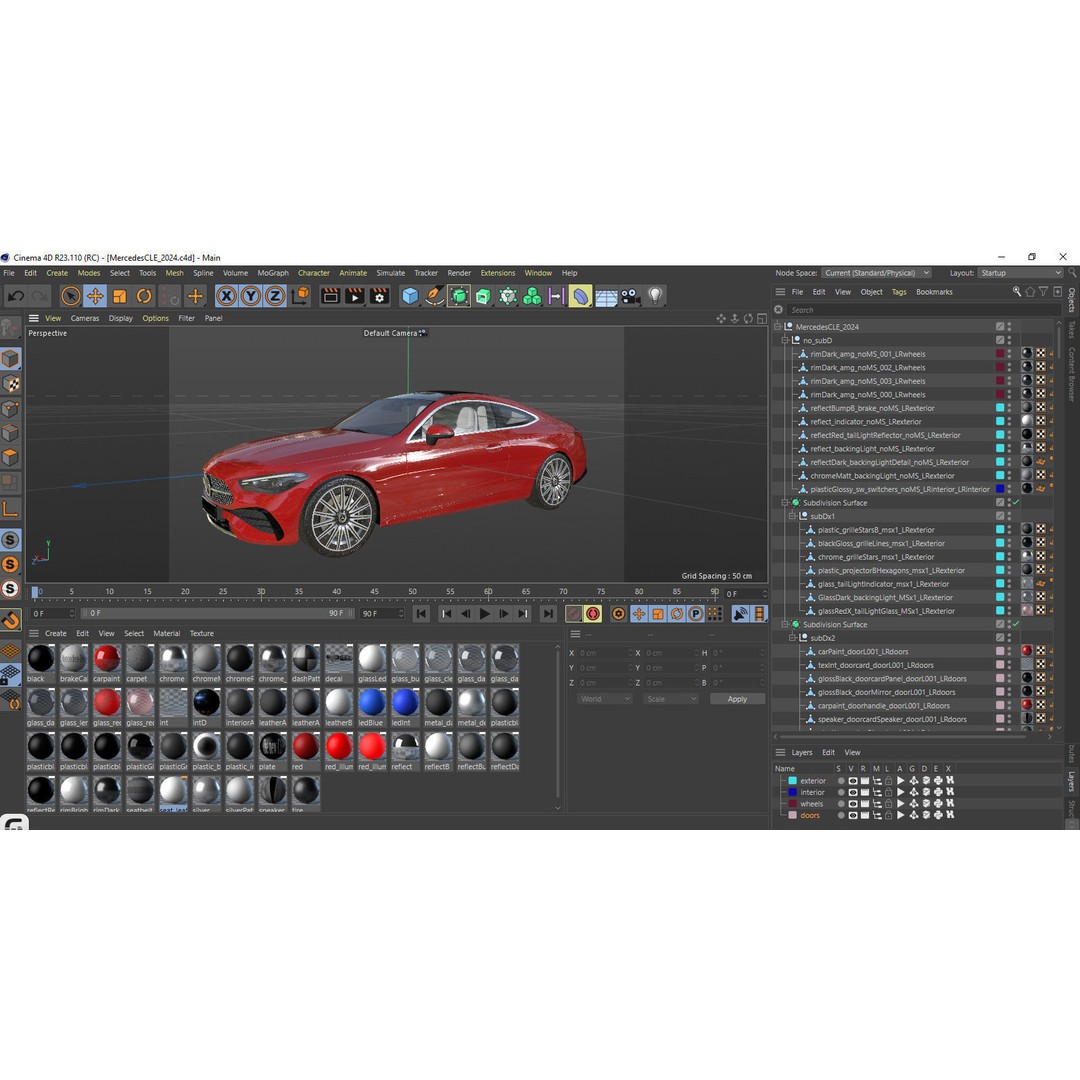 Mercedes-Benz CLE 2024 3D Model – Detailed Luxury Coupe, FBX, OBJ, Blender - View 42