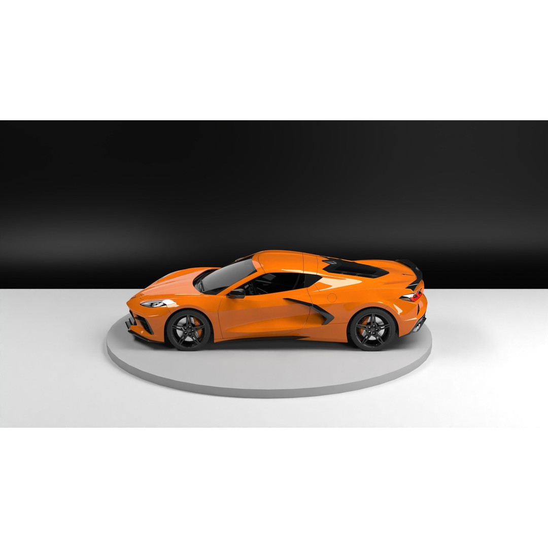 Chevrolet Corvette C8 3D Model – Low Poly Game-Ready Asset, FBX/OBJ