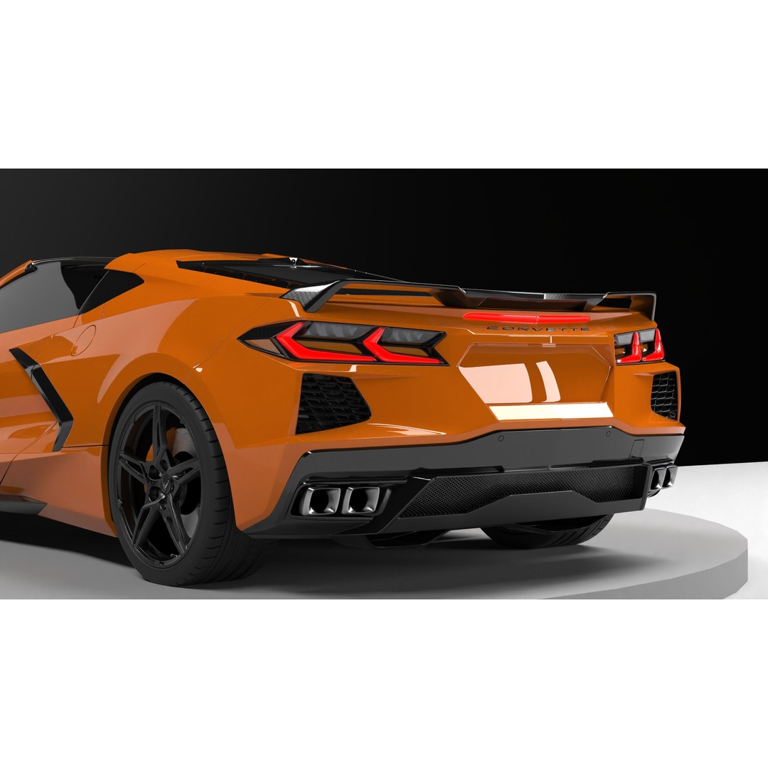 Chevrolet Corvette C8 3D Model – Low Poly Game-Ready Asset, FBX/OBJ - View 10