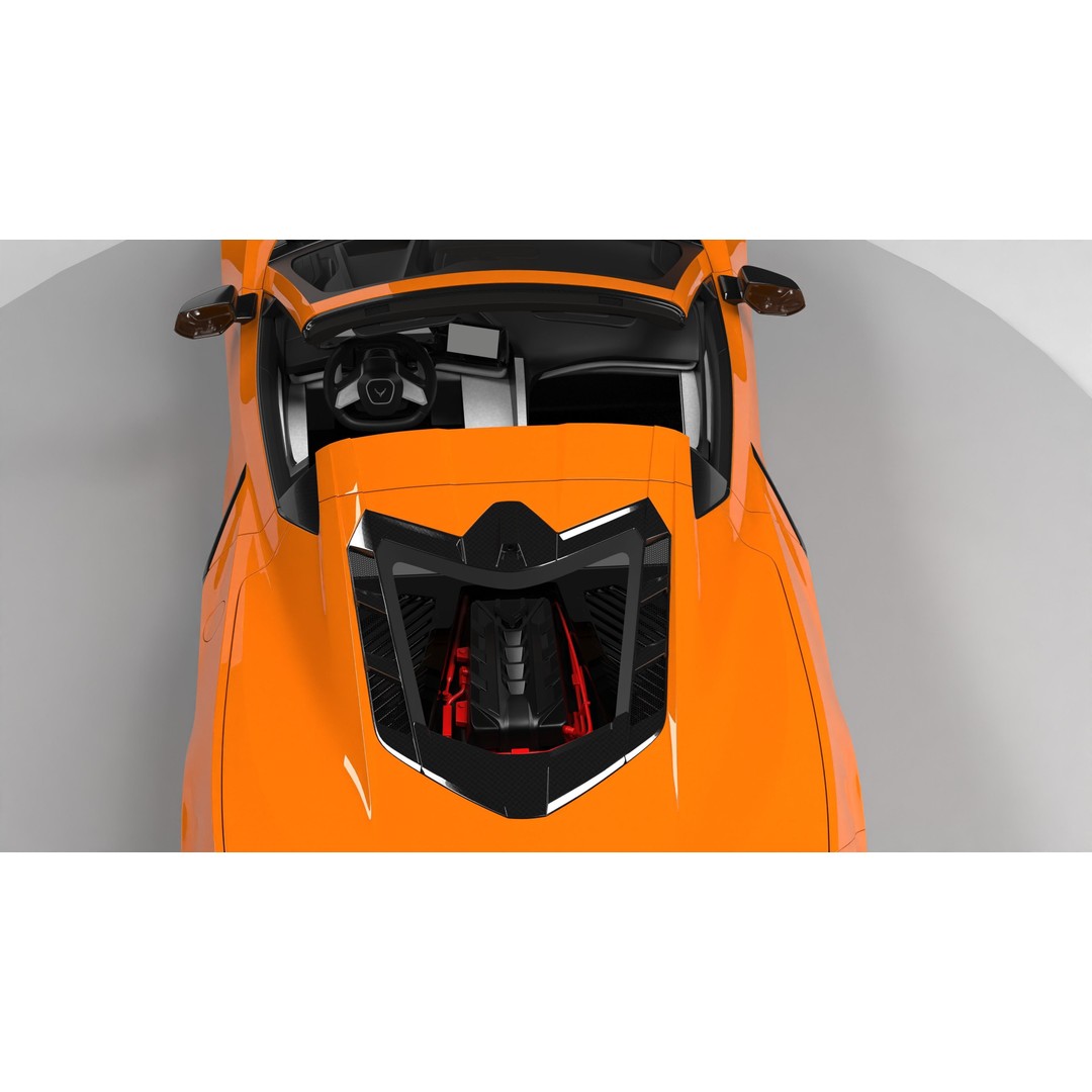 Chevrolet Corvette C8 3D Model – Low Poly Game-Ready Asset, FBX/OBJ - View 11