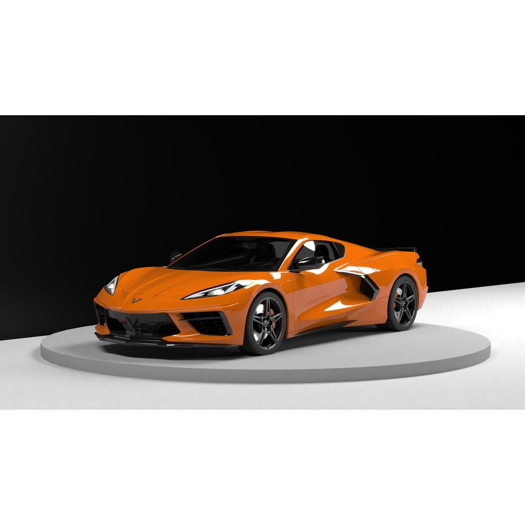 Chevrolet Corvette C8 3D Model – Low Poly Game-Ready Asset, FBX/OBJ - View 12