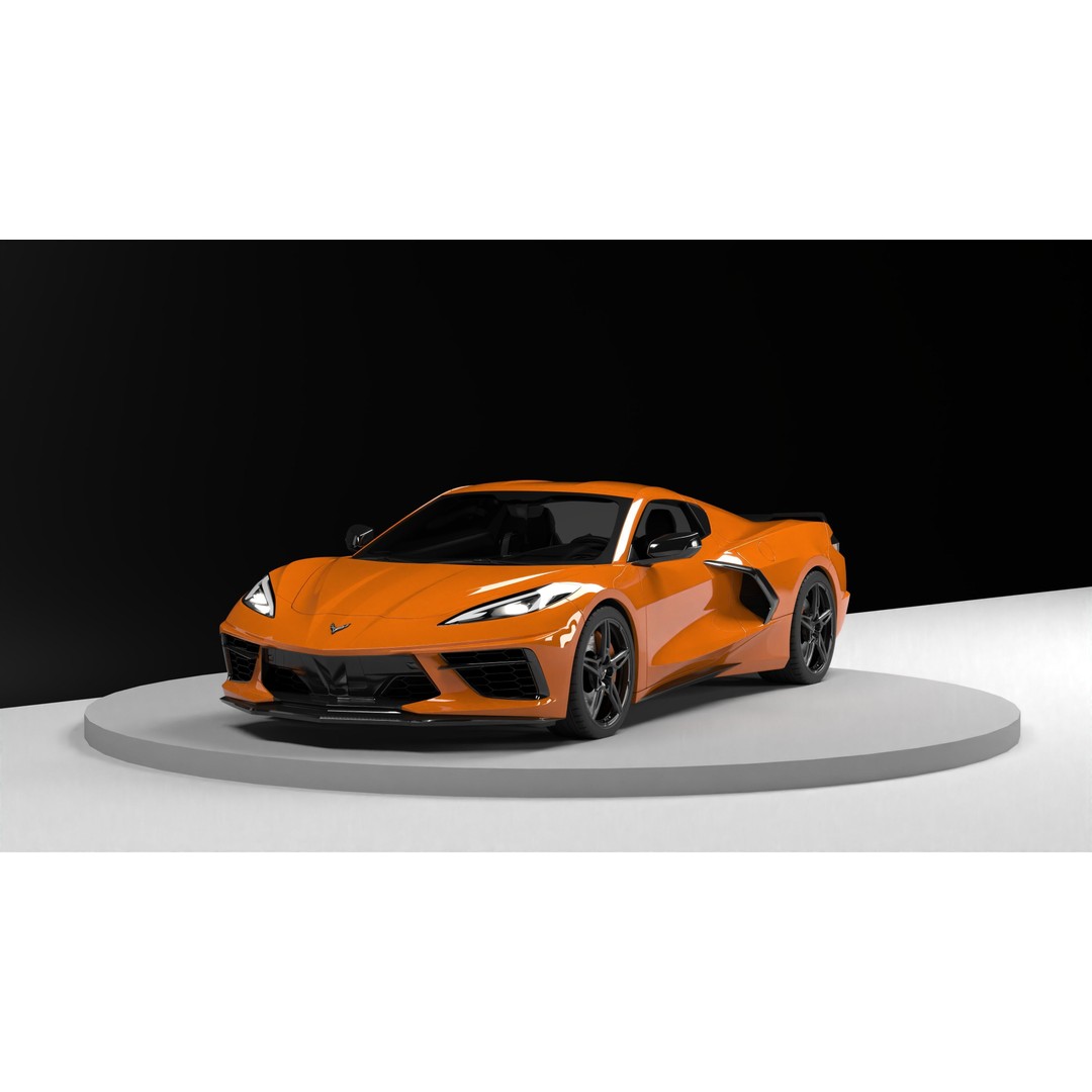 Chevrolet Corvette C8 3D Model – Low Poly Game-Ready Asset, FBX/OBJ - View 14