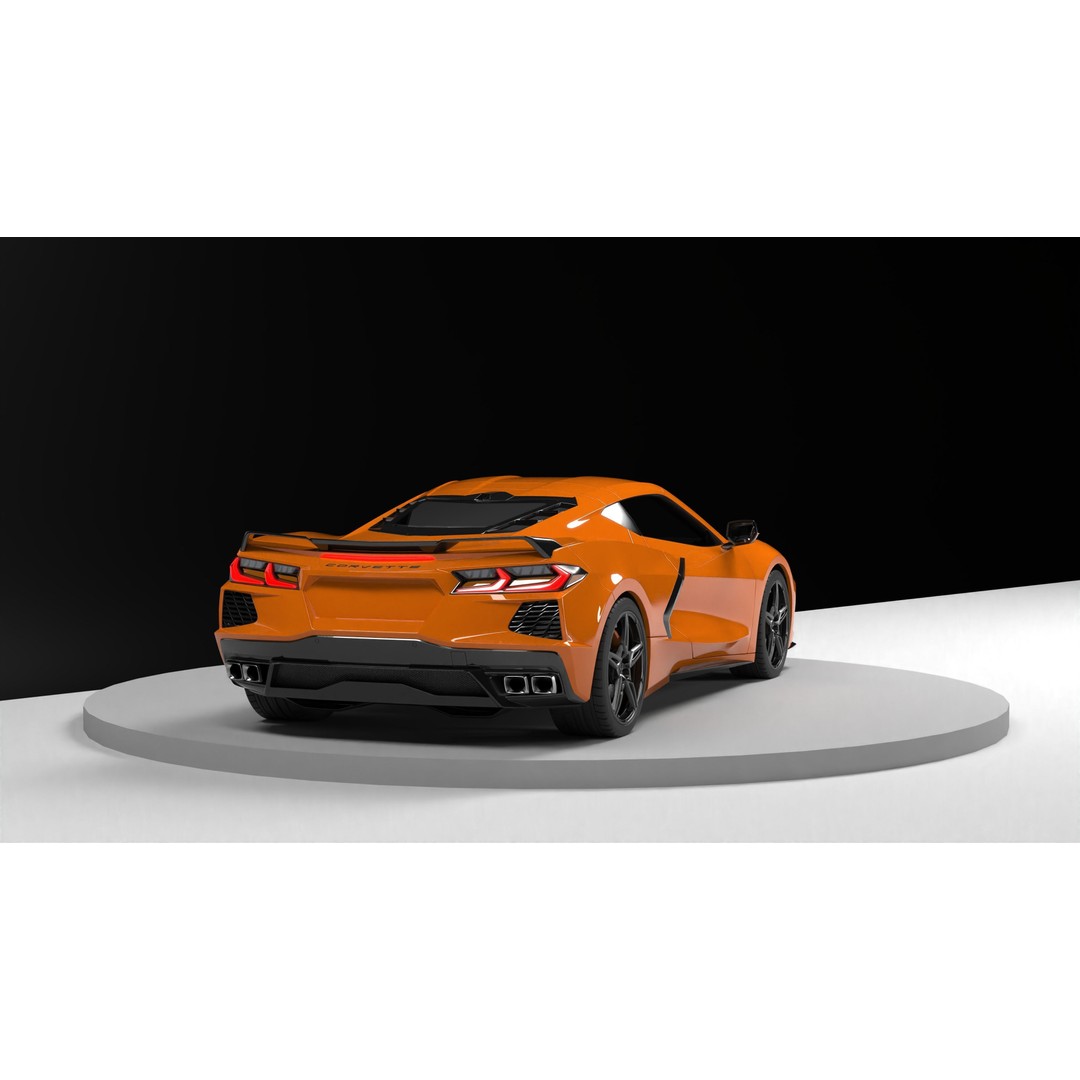 Chevrolet Corvette C8 3D Model – Low Poly Game-Ready Asset, FBX/OBJ - View 19