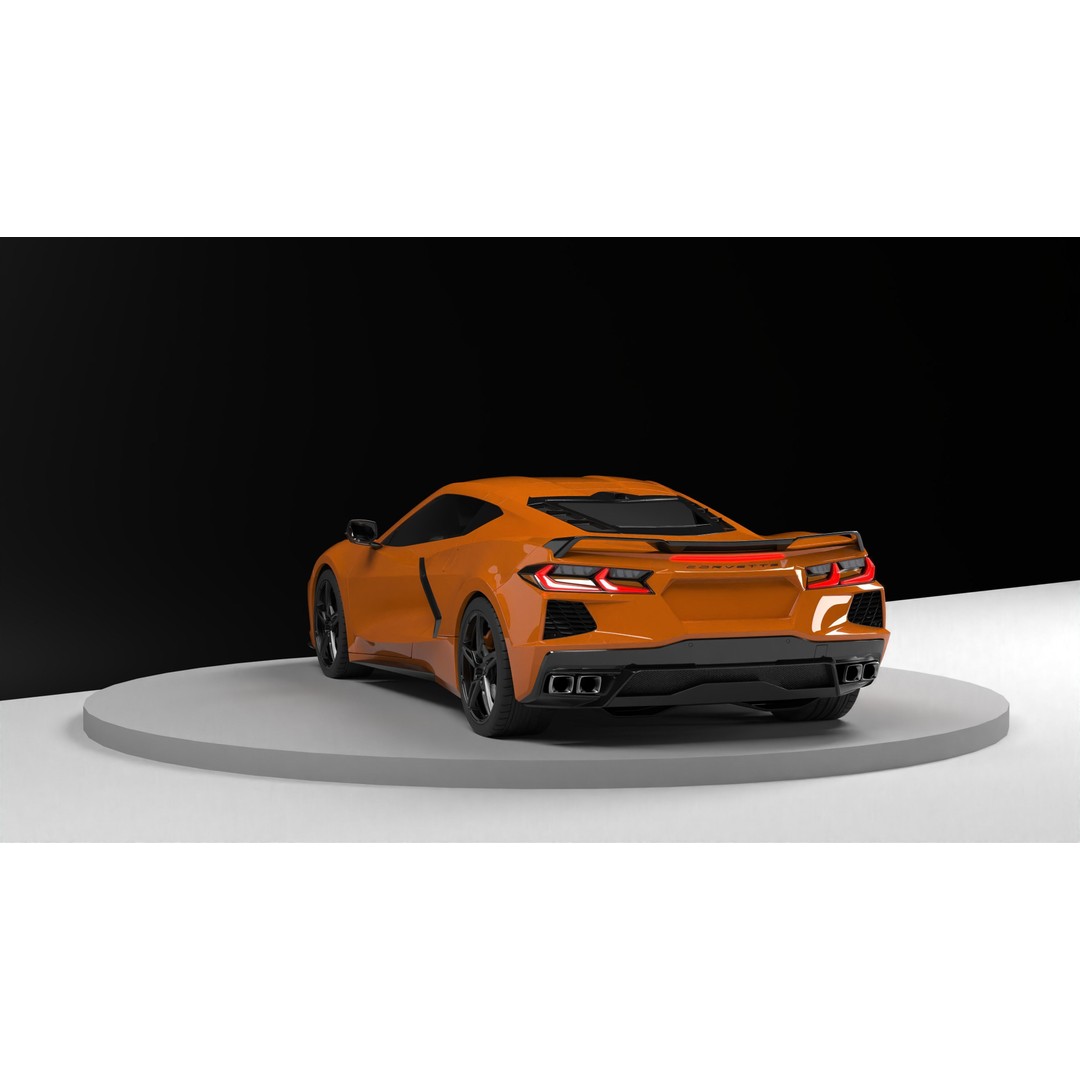 Chevrolet Corvette C8 3D Model – Low Poly Game-Ready Asset, FBX/OBJ - View 20