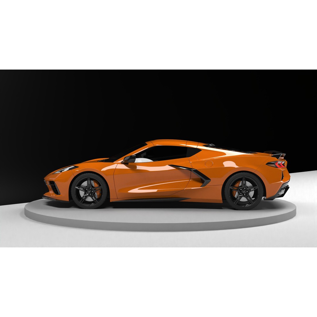Chevrolet Corvette C8 3D Model – Low Poly Game-Ready Asset, FBX/OBJ - View 22
