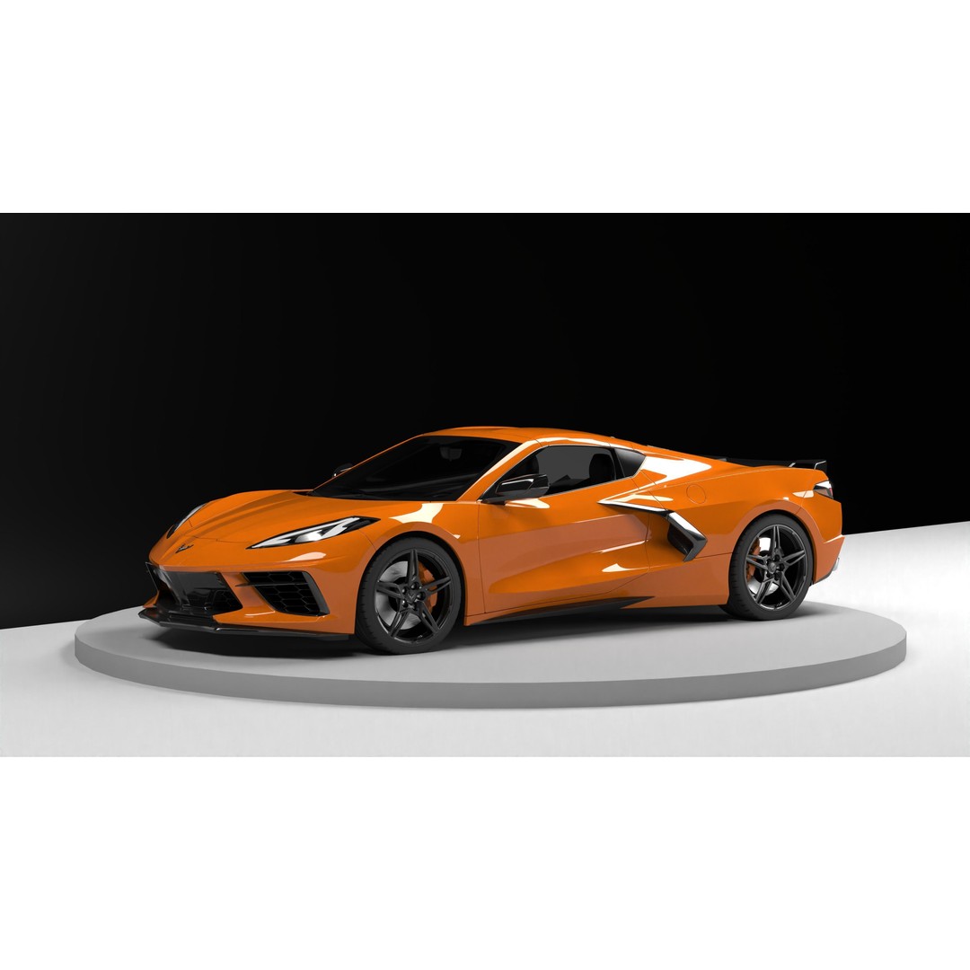 Chevrolet Corvette C8 3D Model – Low Poly Game-Ready Asset, FBX/OBJ - View 24