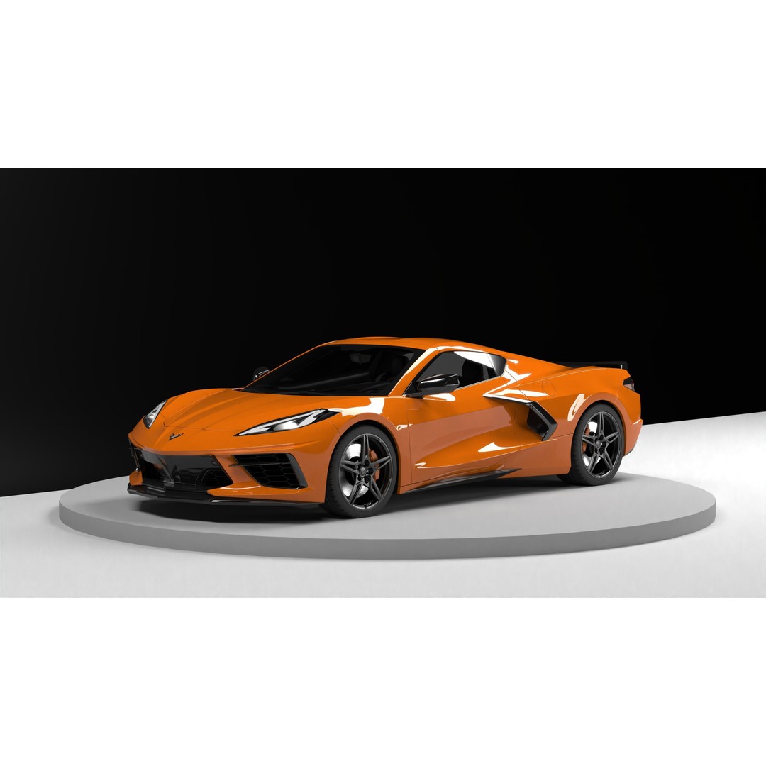 Chevrolet Corvette C8 3D Model – Low Poly Game-Ready Asset, FBX/OBJ - View 25