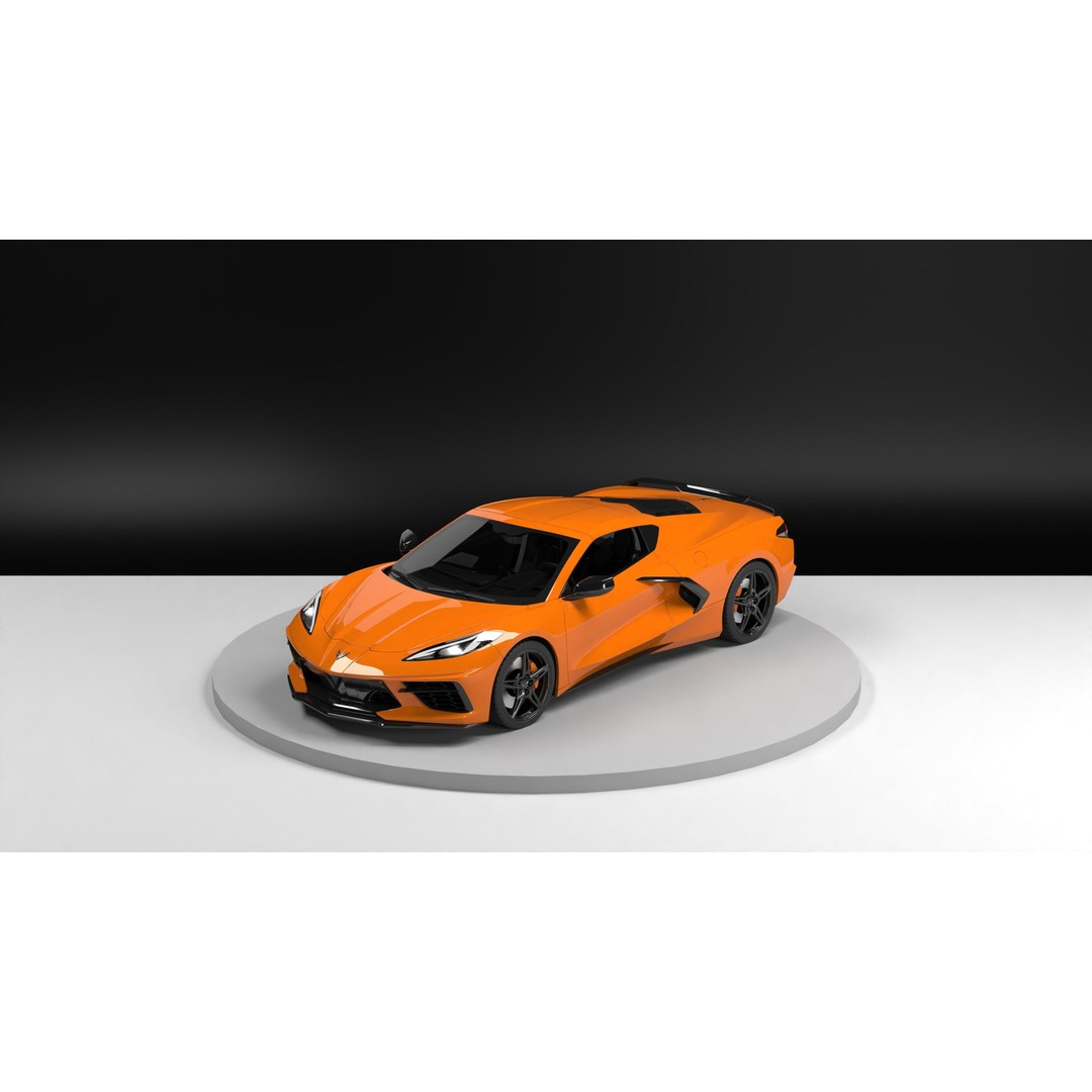 Chevrolet Corvette C8 3D Model – Low Poly Game-Ready Asset, FBX/OBJ - View 29