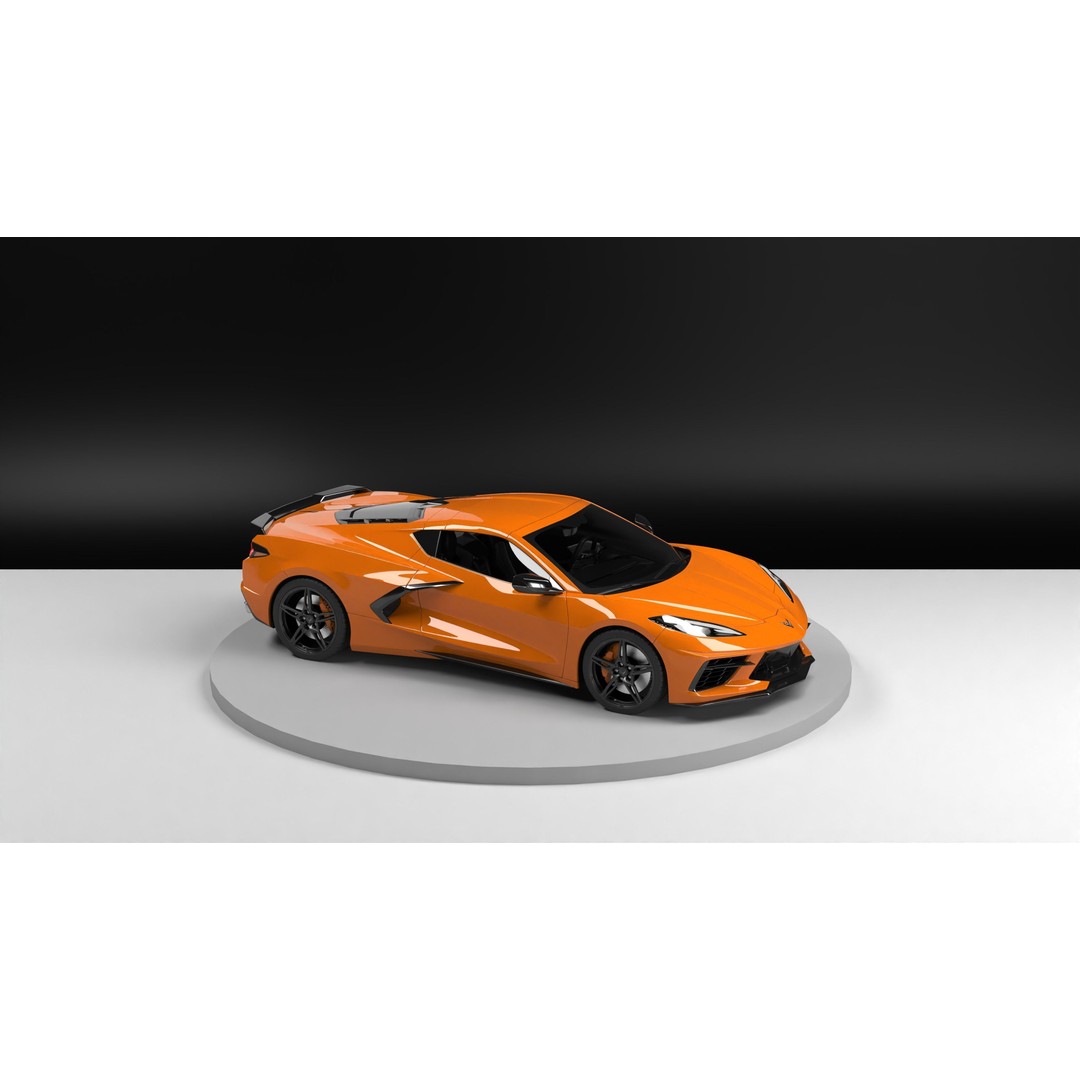 Chevrolet Corvette C8 3D Model – Low Poly Game-Ready Asset, FBX/OBJ - View 33