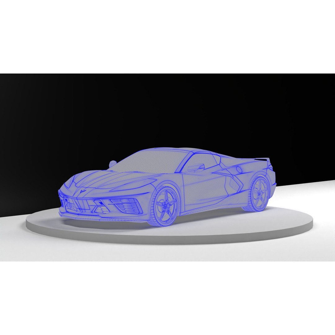 Chevrolet Corvette C8 3D Model – Low Poly Game-Ready Asset, FBX/OBJ - View 5