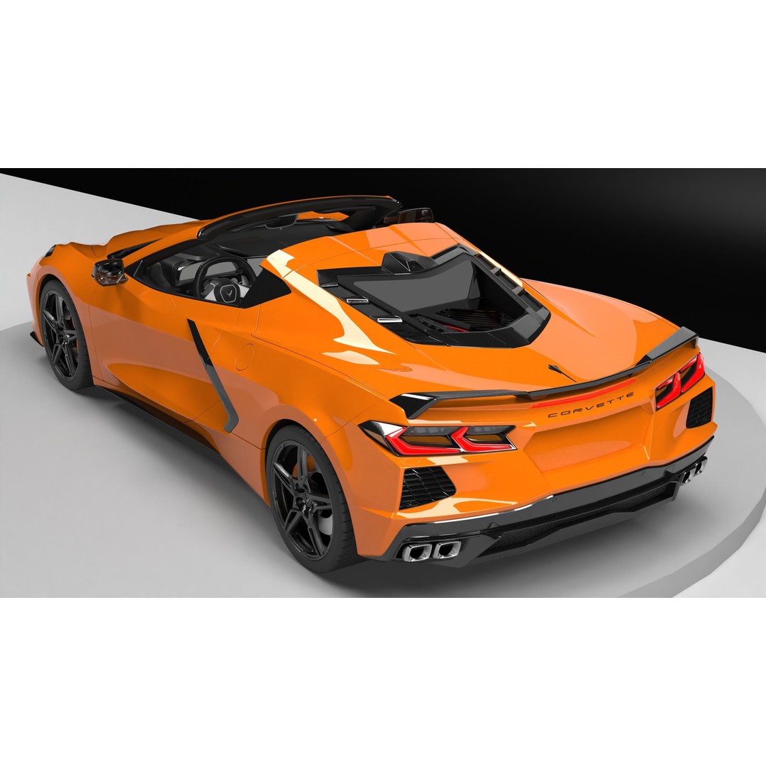 Chevrolet Corvette C8 3D Model – Low Poly Game-Ready Asset, FBX/OBJ - View 9