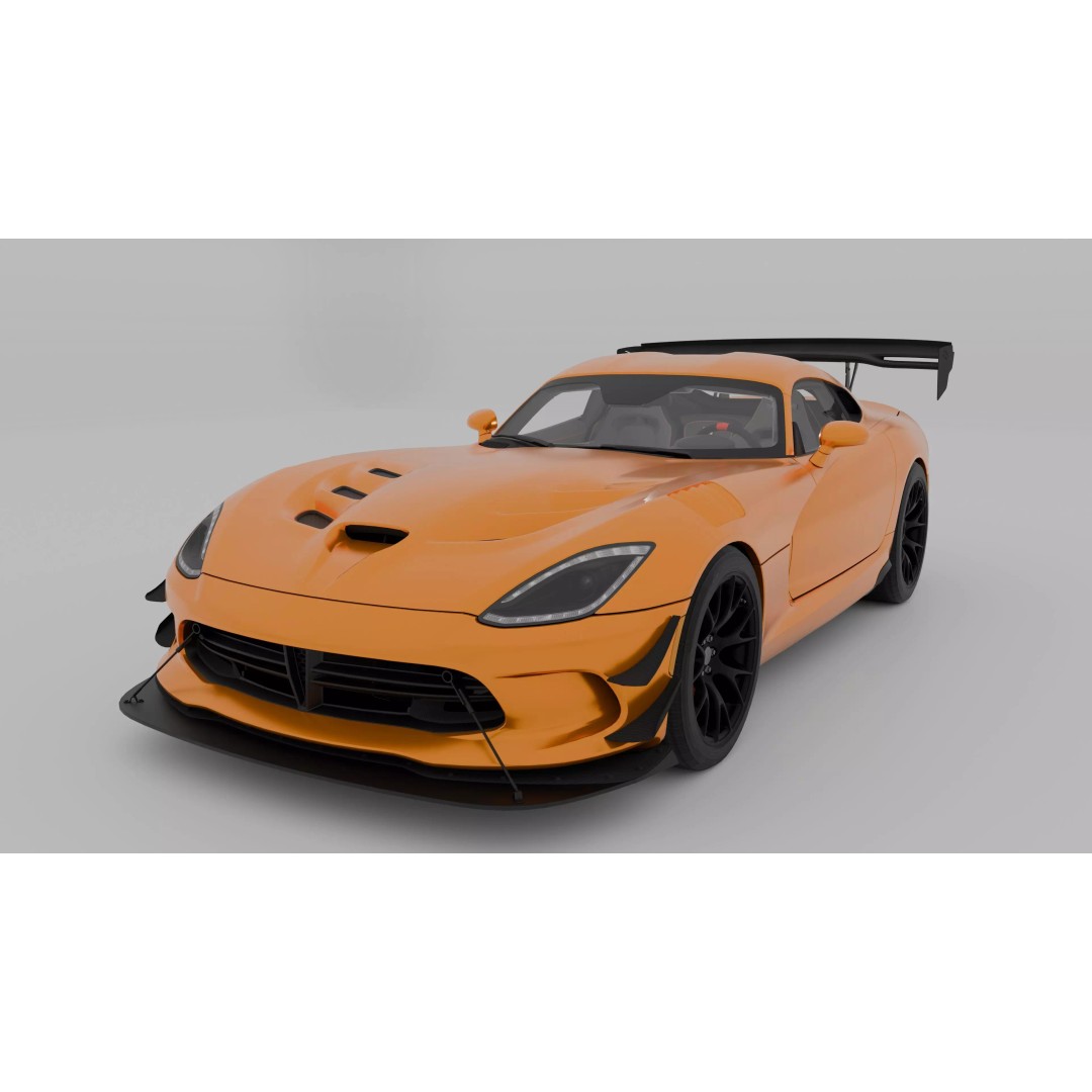 Dodge Viper ACR 3D Model – High Poly Racecar with PBR Textures, FBX/OBJ - View 3