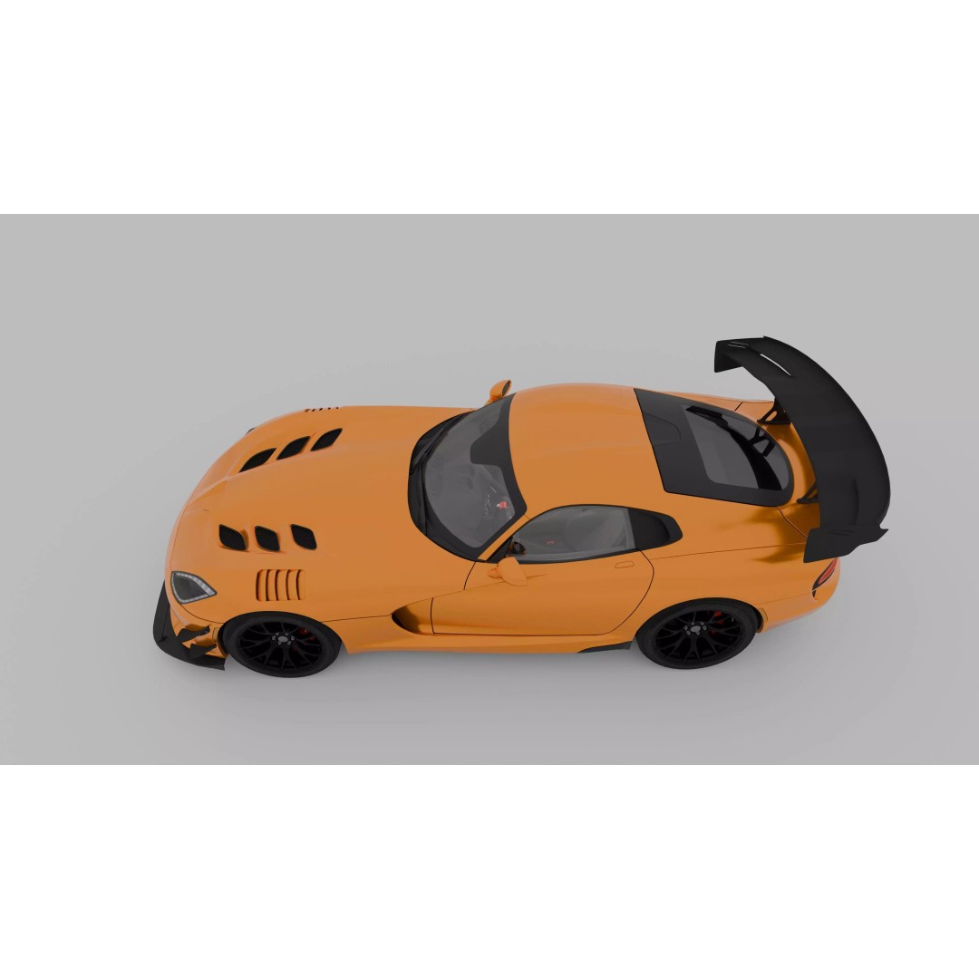 Dodge Viper ACR 3D Model – High Poly Racecar with PBR Textures, FBX/OBJ - View 6