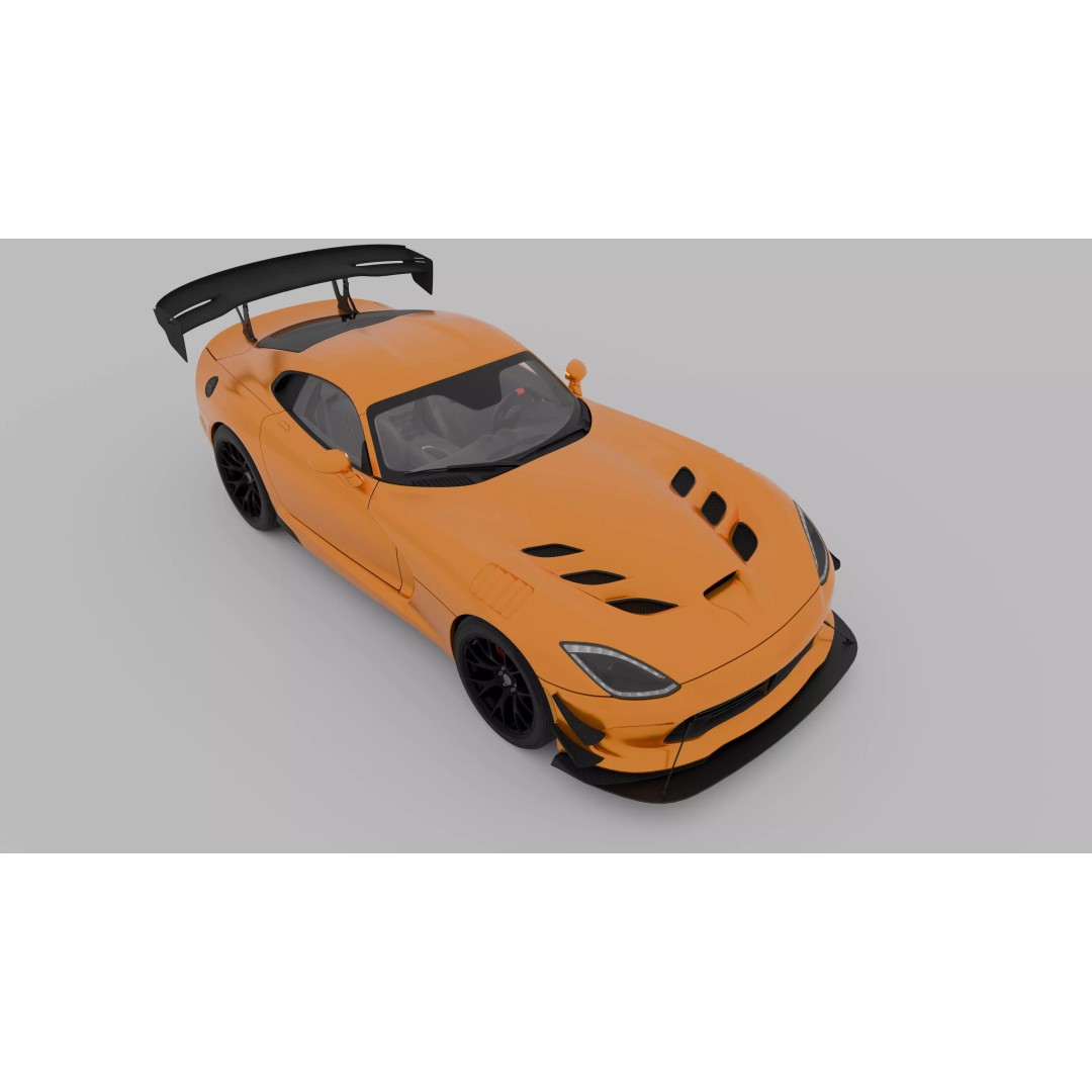 Dodge Viper ACR 3D Model – High Poly Racecar with PBR Textures, FBX/OBJ - View 8