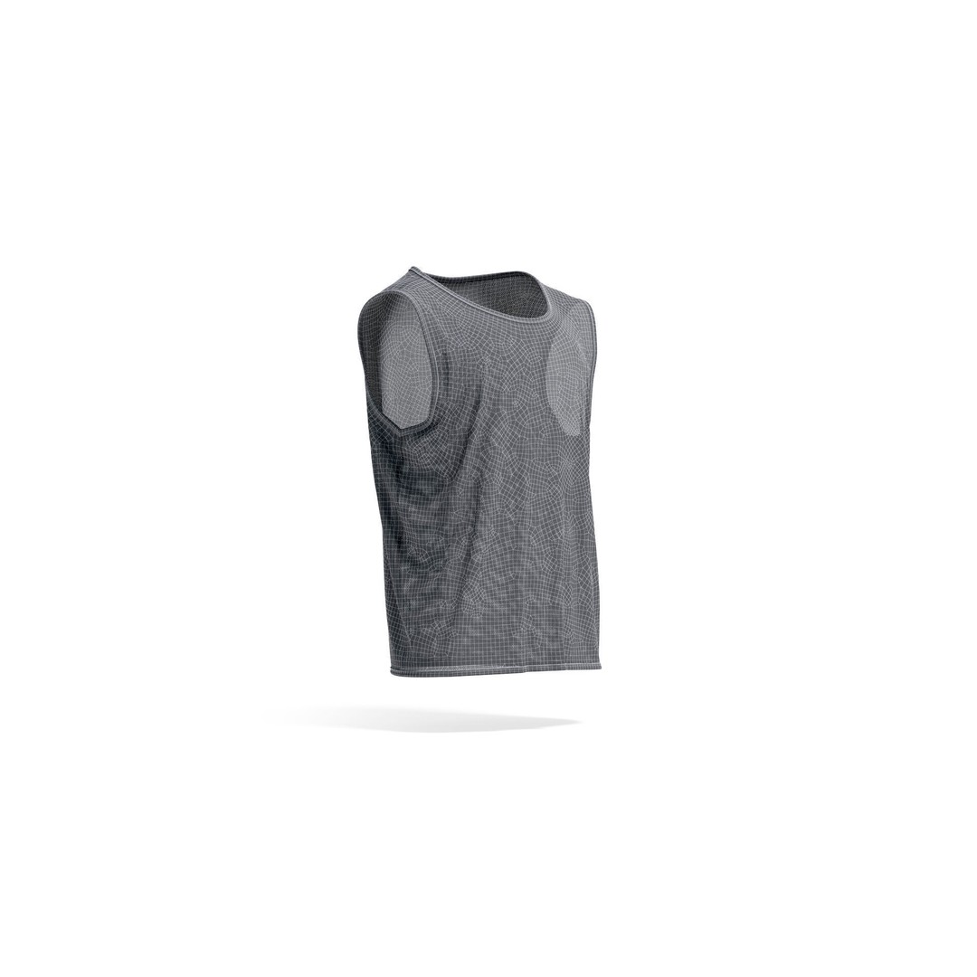 White Football Team Practice Vest 3D Model – PBR Game Asset, FBX, OBJ - View 8