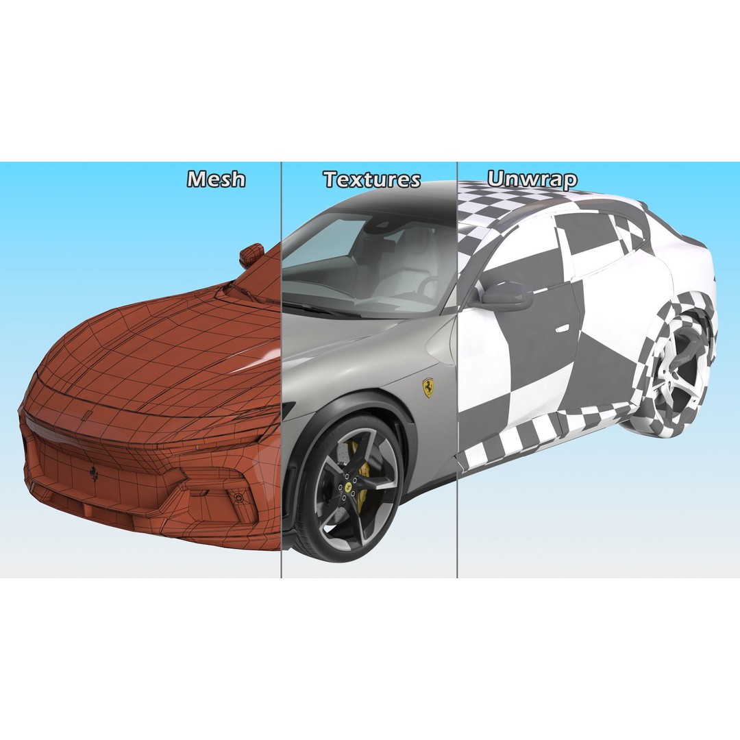 2023 Ferrari Purosangue 3D Model – Rigged SUV Asset, FBX - View 26