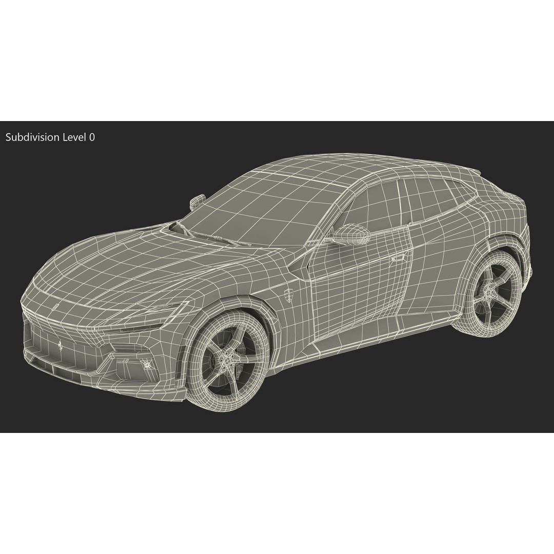 2023 Ferrari Purosangue 3D Model – Rigged SUV Asset, FBX - View 27
