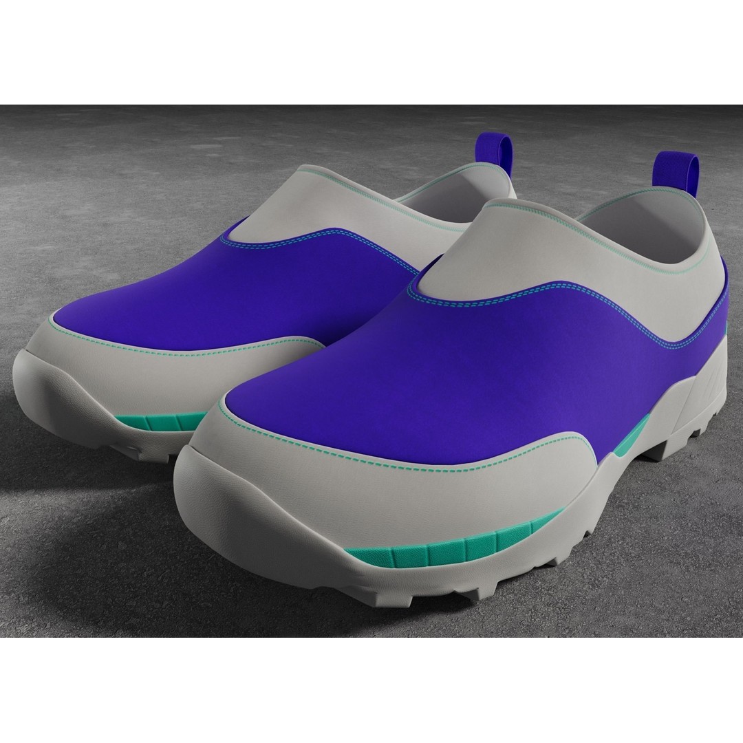 Sneakers 3D Model – Low Poly Game Ready Footwear, FBX, OBJ - View 3