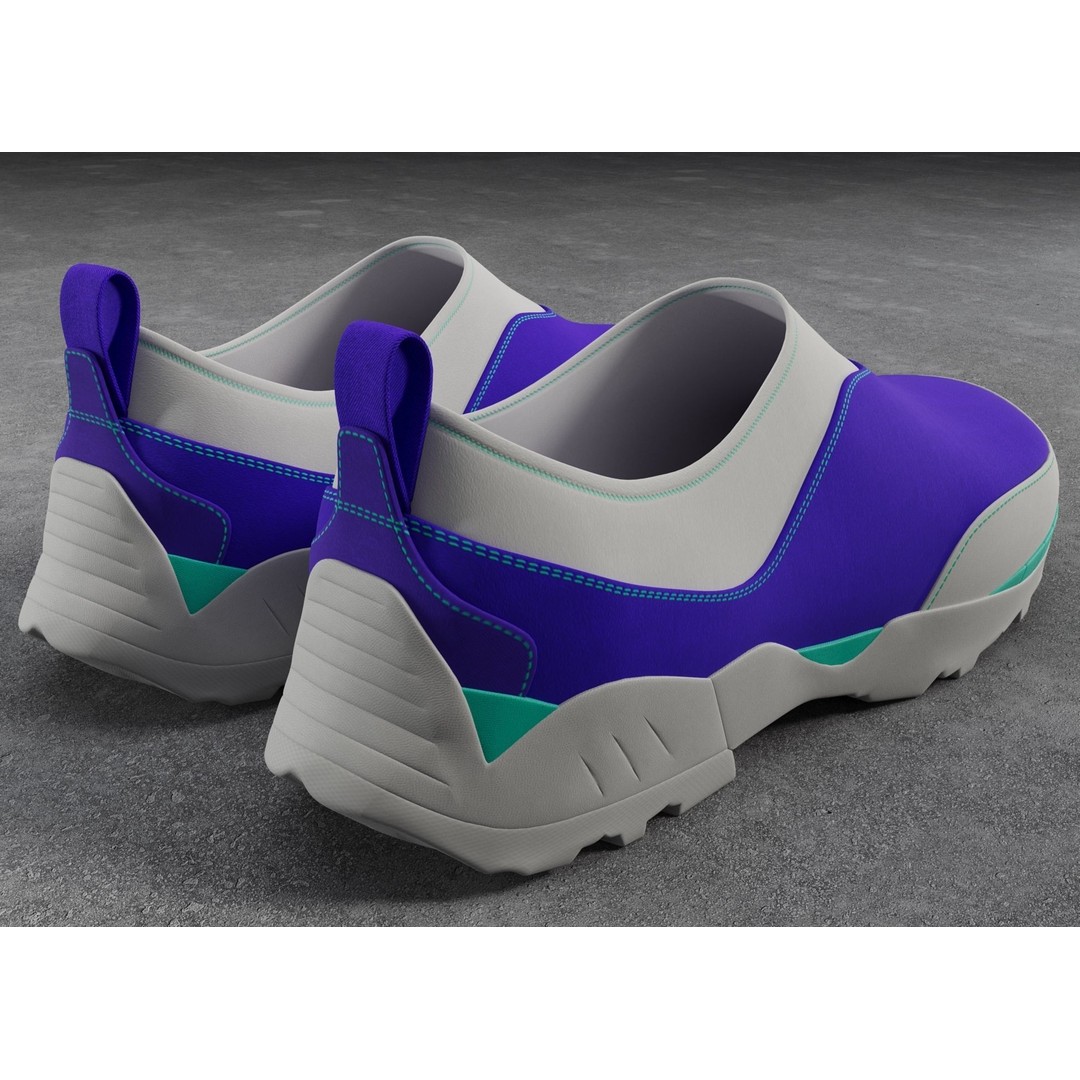 Sneakers 3D Model – Low Poly Game Ready Footwear, FBX, OBJ - View 8