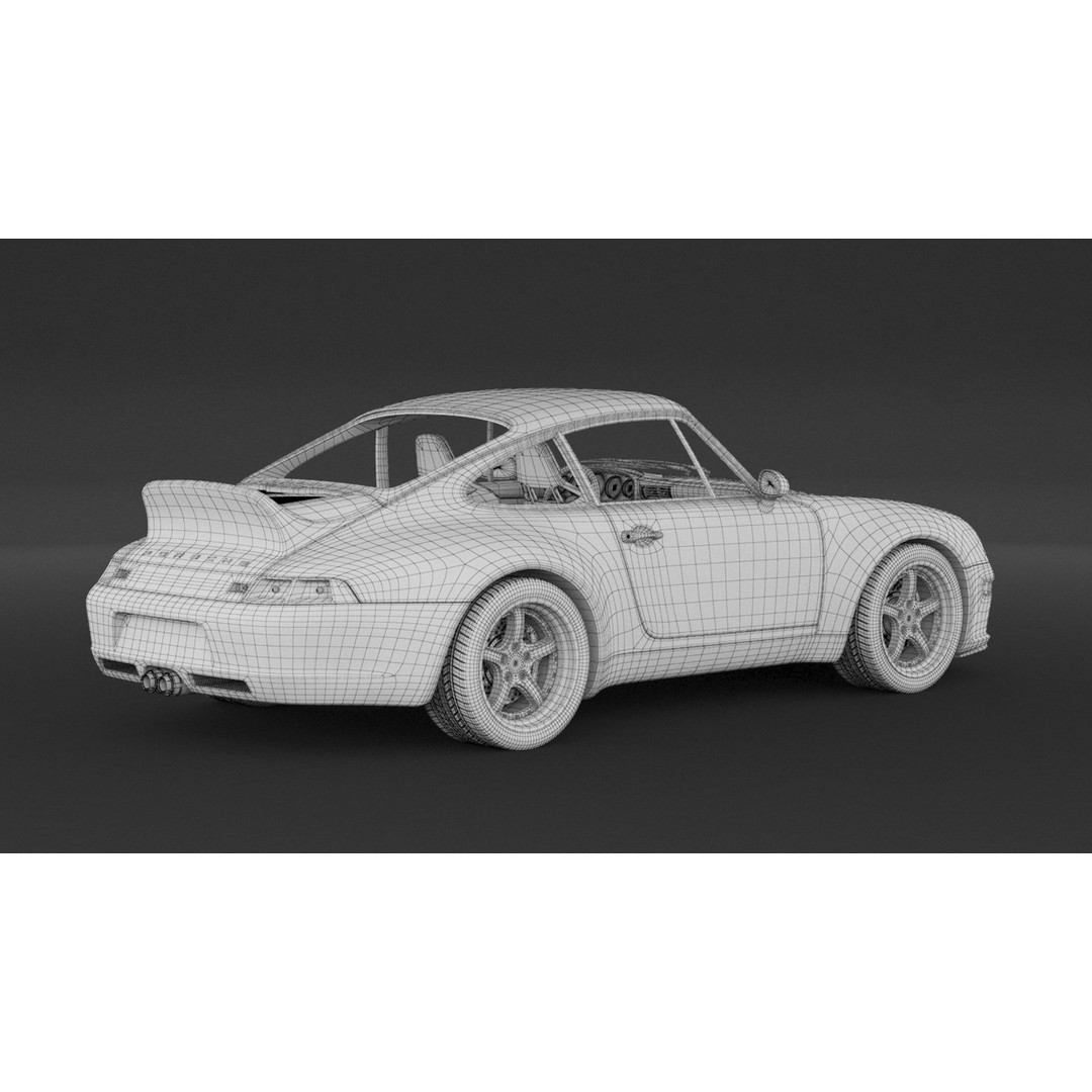 Porsche 993 Gunther Werks 400R 3D Model – High Poly Game Asset, FBX/OBJ - View 10