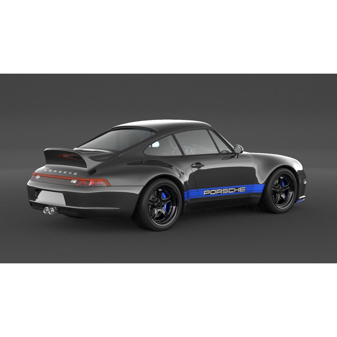 Porsche 993 Gunther Werks 400R 3D Model – High Poly Game Asset, FBX/OBJ - View 3