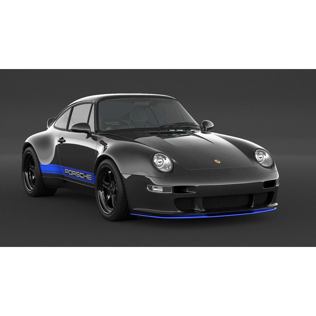 Porsche 993 Gunther Werks 400R 3D Model – High Poly Game Asset, FBX/OBJ - View 4