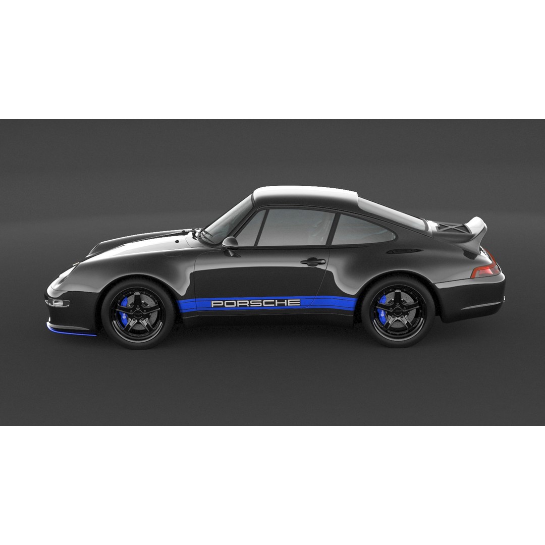 Porsche 993 Gunther Werks 400R 3D Model – High Poly Game Asset, FBX/OBJ - View 6