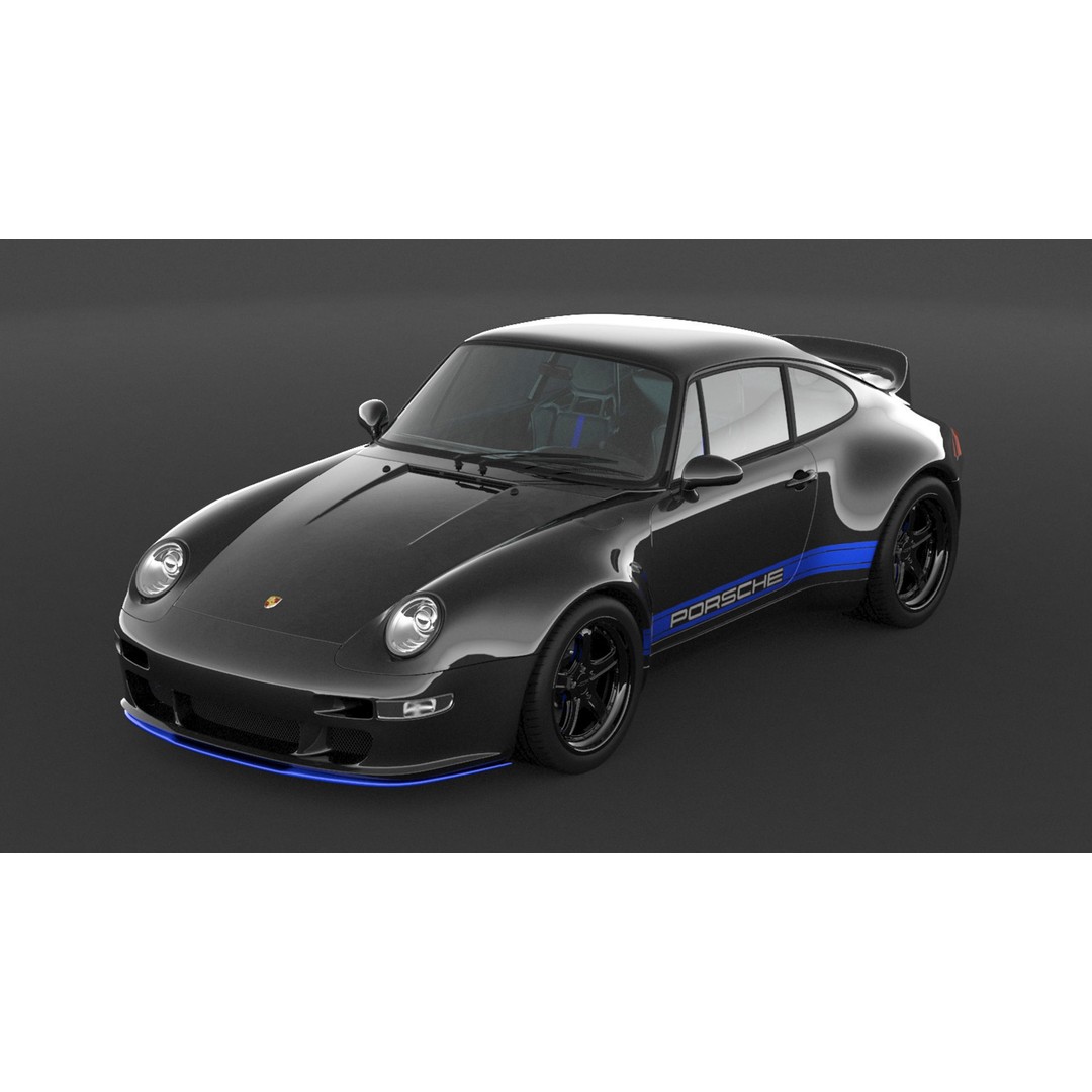 Porsche 993 Gunther Werks 400R 3D Model – High Poly Game Asset, FBX/OBJ - View 7