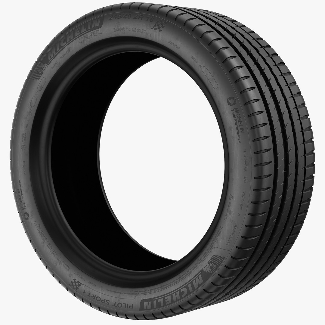 Michelin Pilot Sport 4 Tire 3D Model – High Poly PBR Asset, FBX, OBJ - View 3