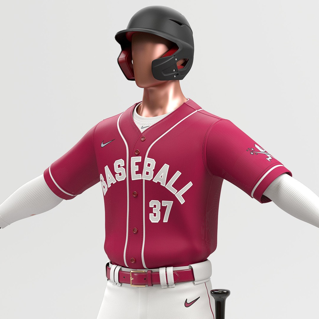 Baseball Player Outfit 3D Model – Realistic Uniform, FBX, OBJ - View 4
