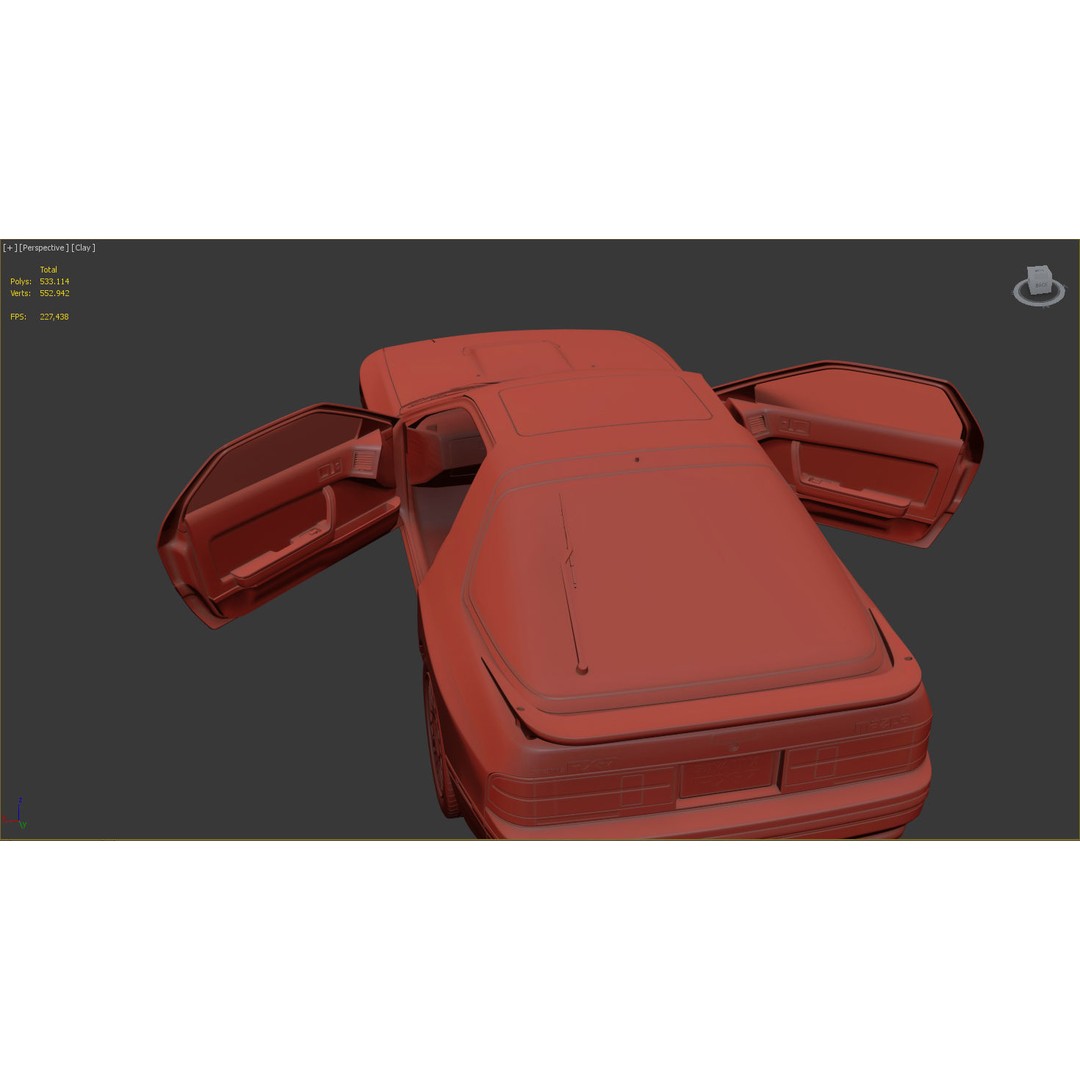 Mazda RX-7 FC3S S5 3D Model – High Poly Game Asset, FBX, OBJ