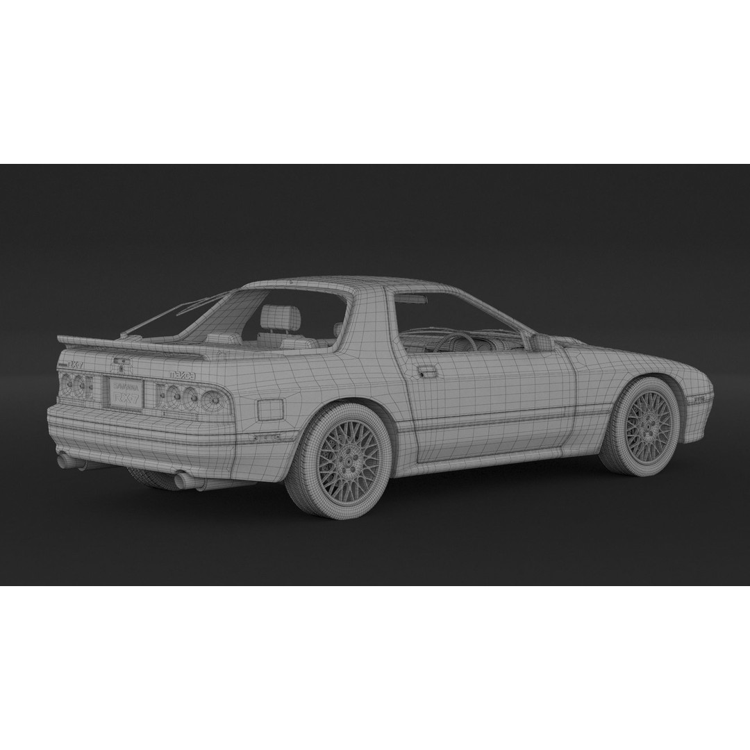 Mazda RX-7 FC3S S5 3D Model – High Poly Game Asset, FBX, OBJ - View 12