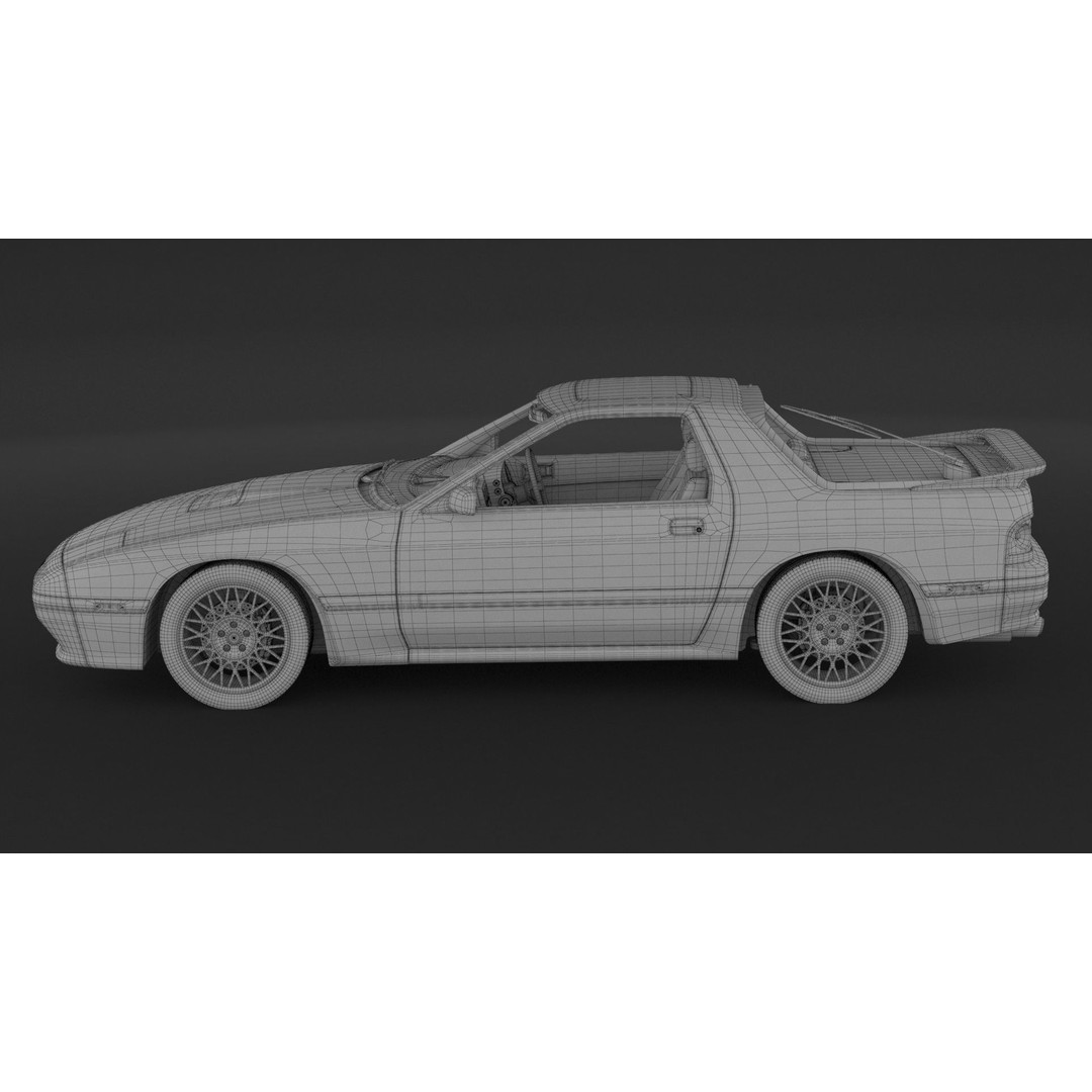 Mazda RX-7 FC3S S5 3D Model – High Poly Game Asset, FBX, OBJ - View 13