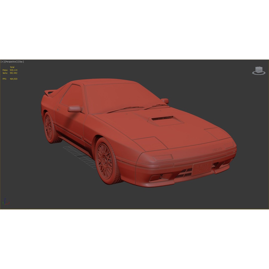 Mazda RX-7 FC3S S5 3D Model – High Poly Game Asset, FBX, OBJ - View 14