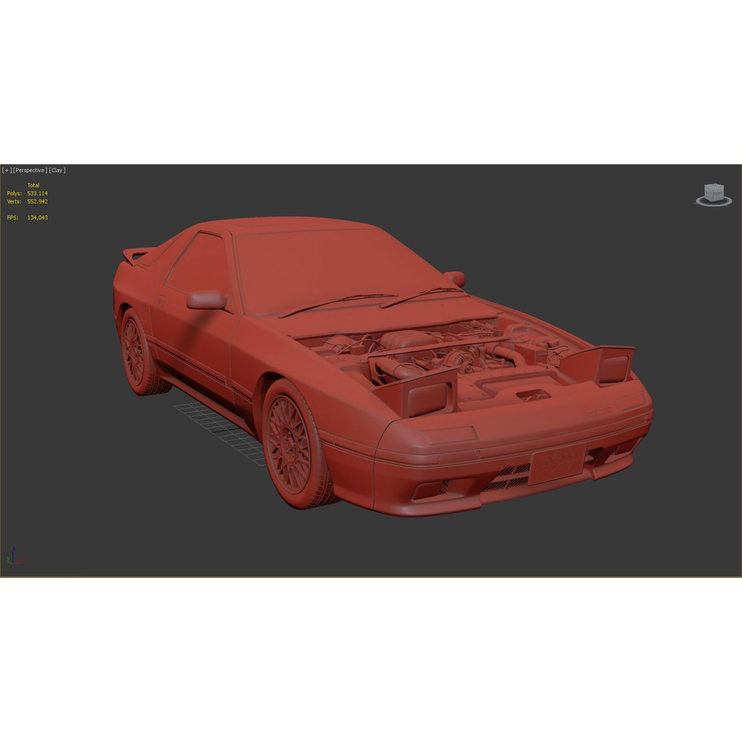 Mazda RX-7 FC3S S5 3D Model – High Poly Game Asset, FBX, OBJ - View 15