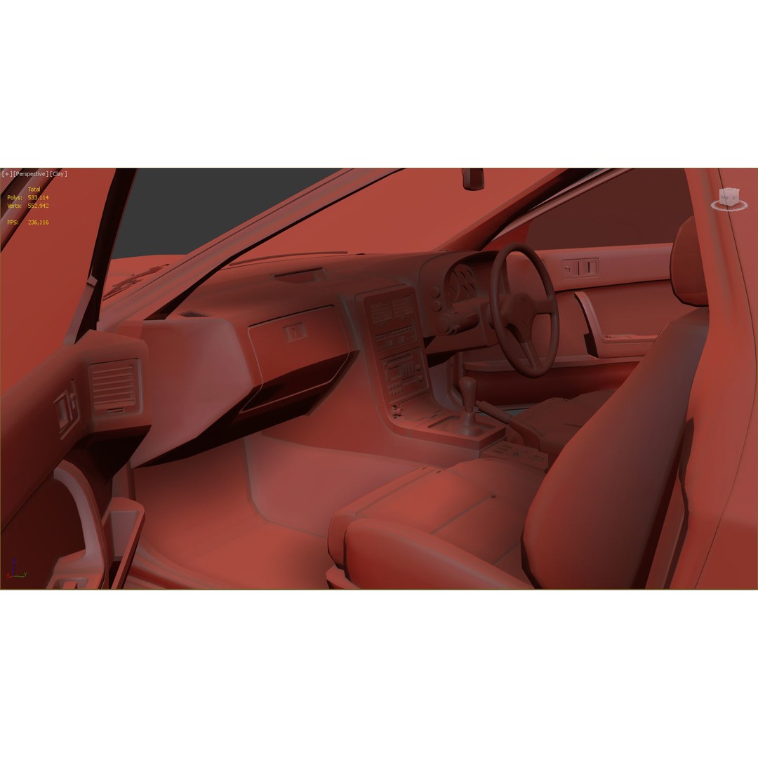 Mazda RX-7 FC3S S5 3D Model – High Poly Game Asset, FBX, OBJ - View 16