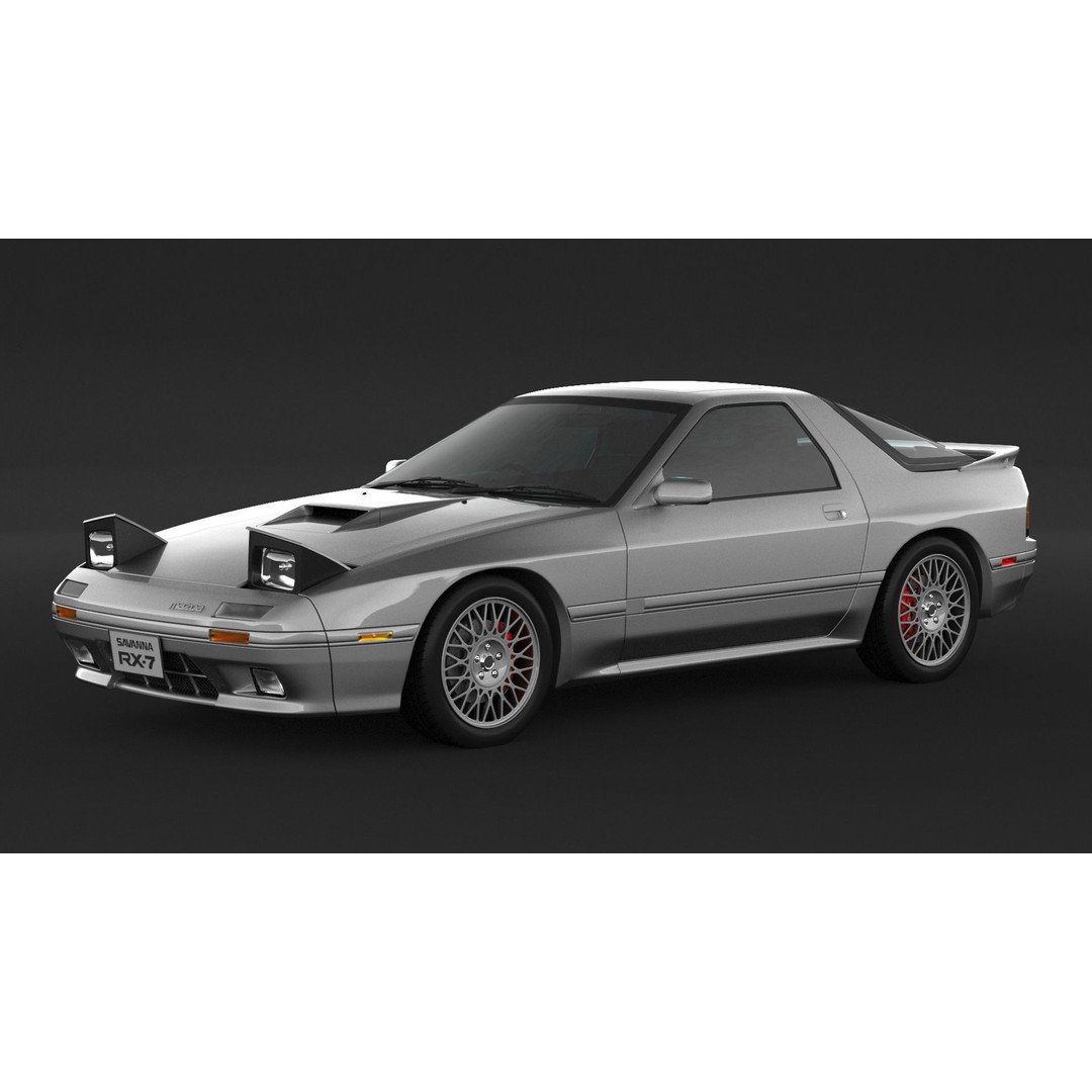Mazda RX-7 FC3S S5 3D Model – High Poly Game Asset, FBX, OBJ - View 3
