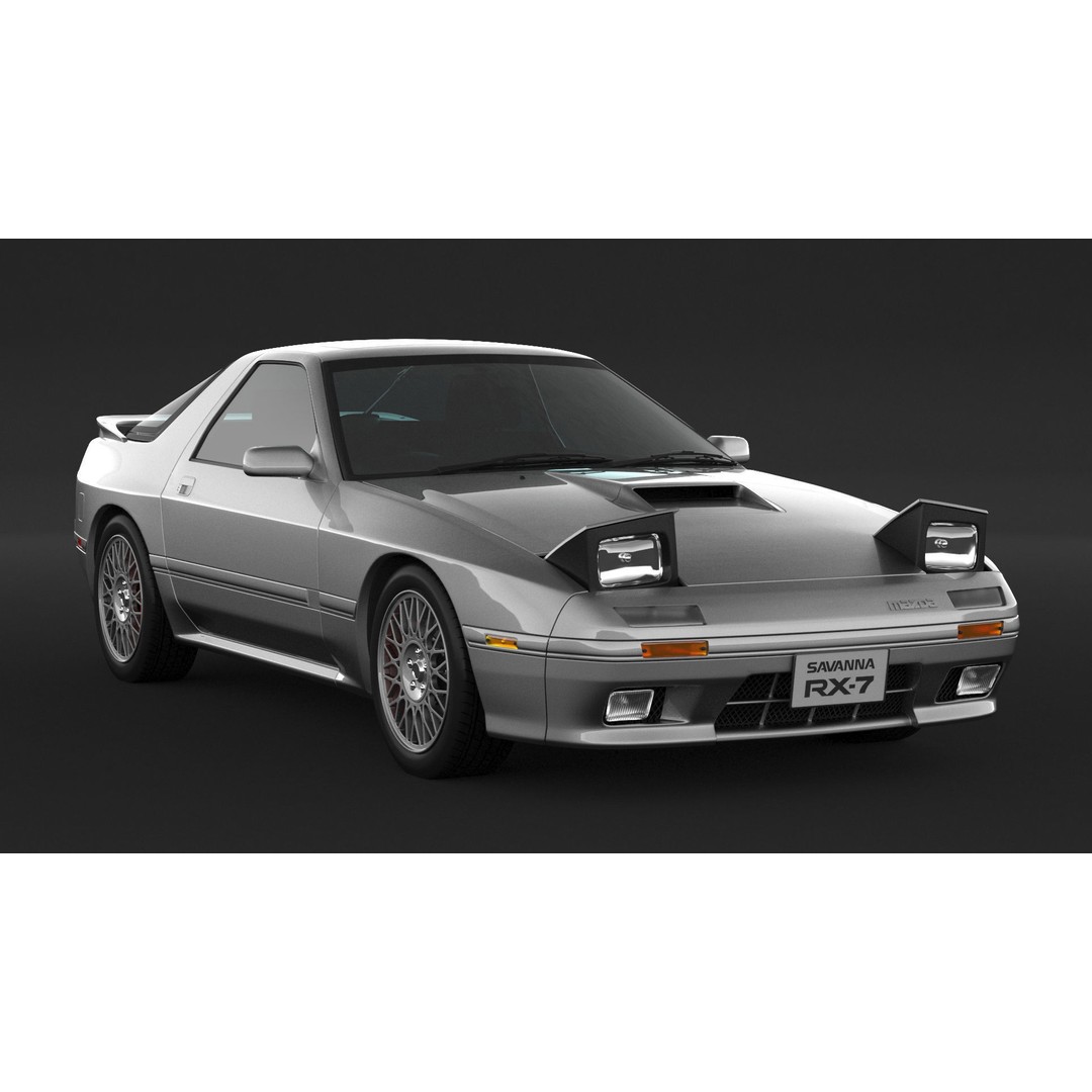 Mazda RX-7 FC3S S5 3D Model – High Poly Game Asset, FBX, OBJ - View 6